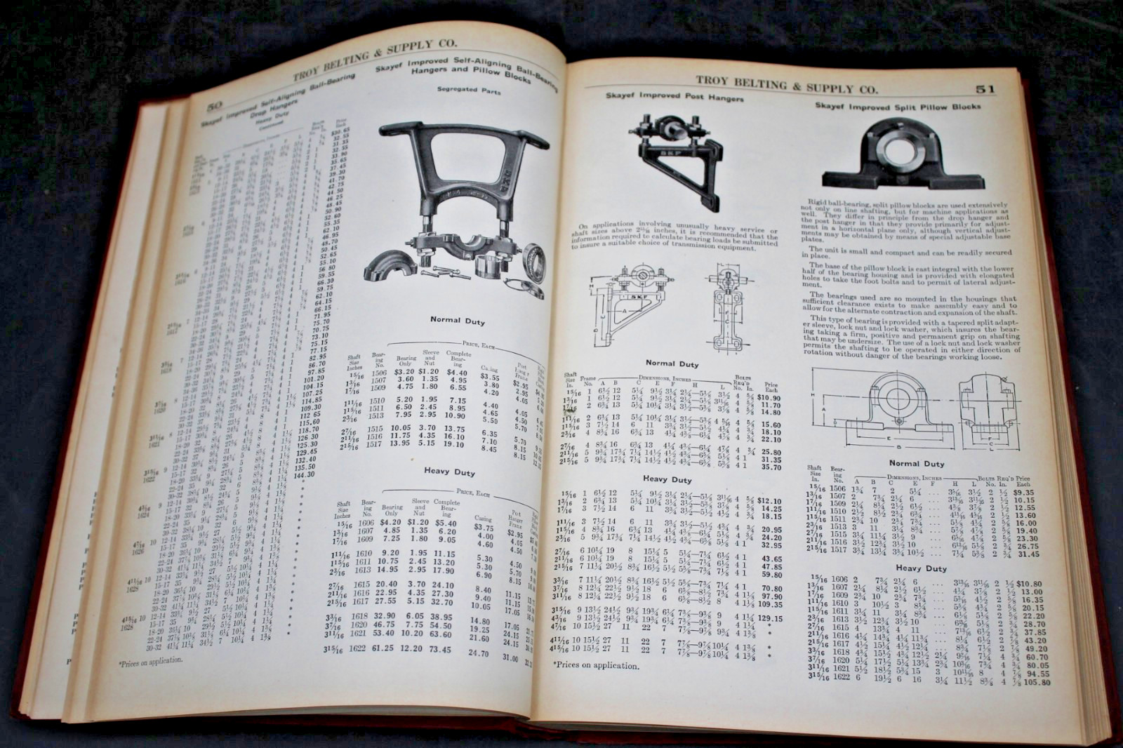 1928 TROY BELTING &CO NY Supply Catalog MILL MINE QUARRY R/R BRICKYARD HardCover
