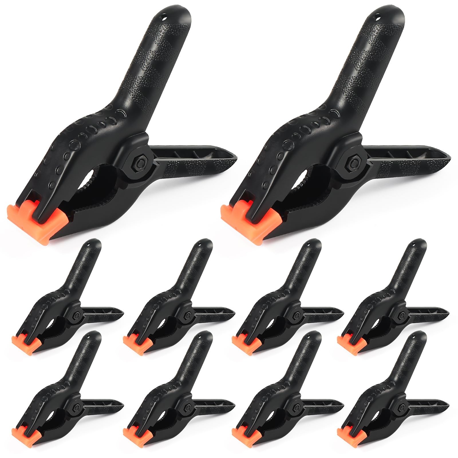 10 Pcs Spring Clamps, PureGuard 4.5 Inch Plastic Balloon Inches, Black