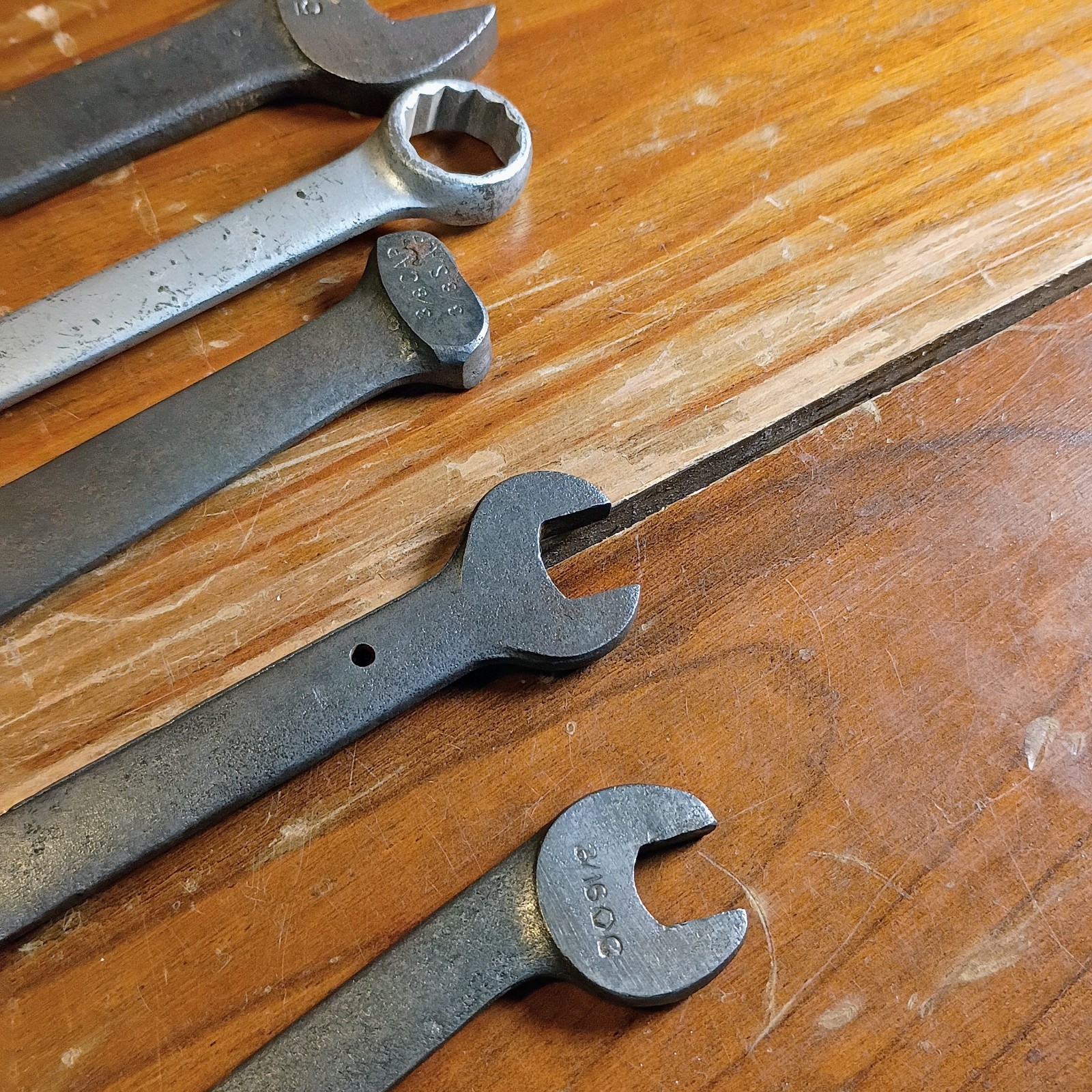 Lot Of 5 Vintage Billings Wrenches Open Ended & Combination Made In USA