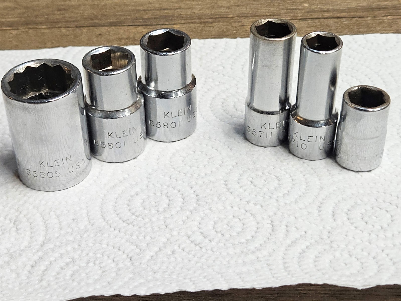 Vintage Klein 3/8″ & 1/2″ drive SAE 6 pcs. set
