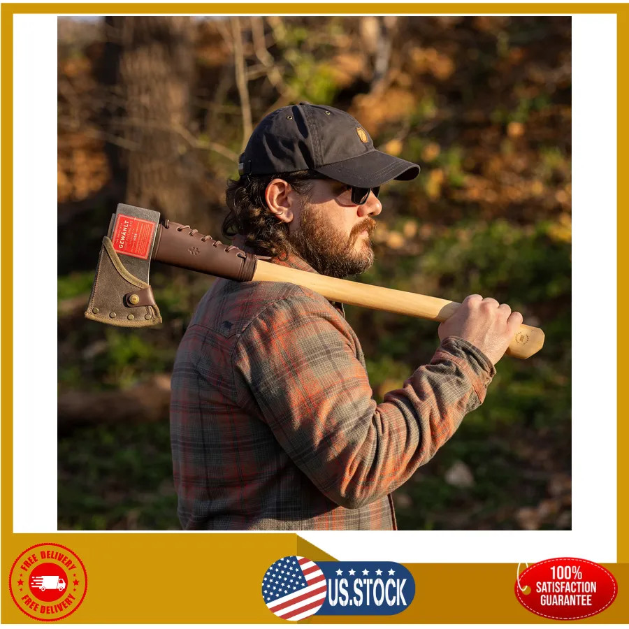 Swiss Tech 28 Inch Forged Steel Felling Axe with American Hickory Handle