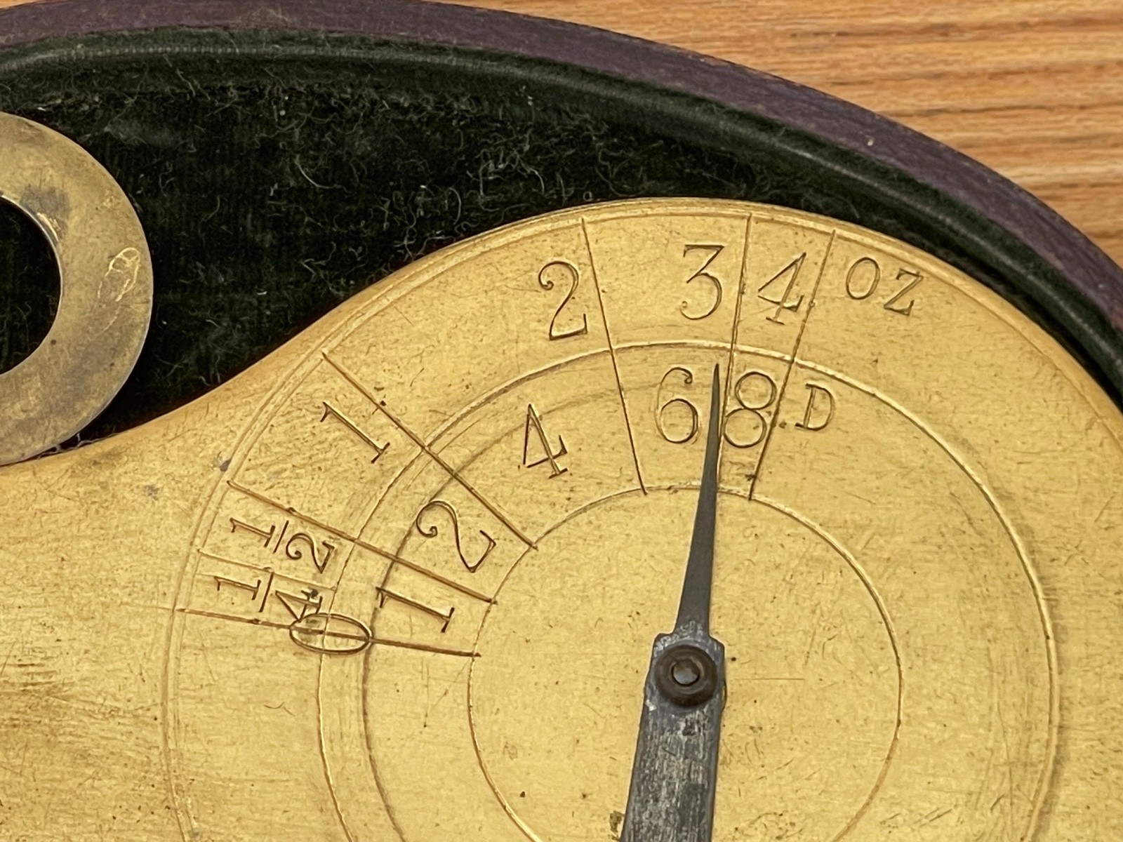 ANTIQUE GILT BRASS VICTORIAN LETTER SCALES PARNELL LONDON HALLS PATENT in Case.