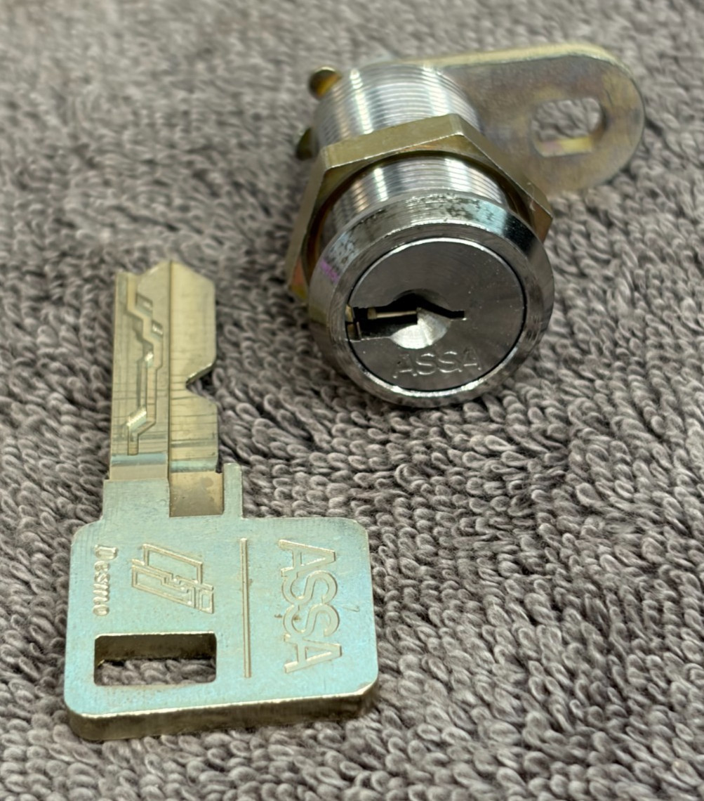 NEW! ASSA Desmo High Security Lock & Key. From POM closed Parking Meter Factory.