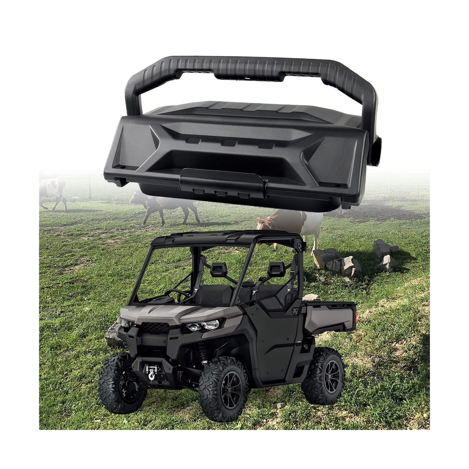 Dash Storage Box Compatible with Can-Am Defender HD5 HD8 HD10 MAX, Black Remo…