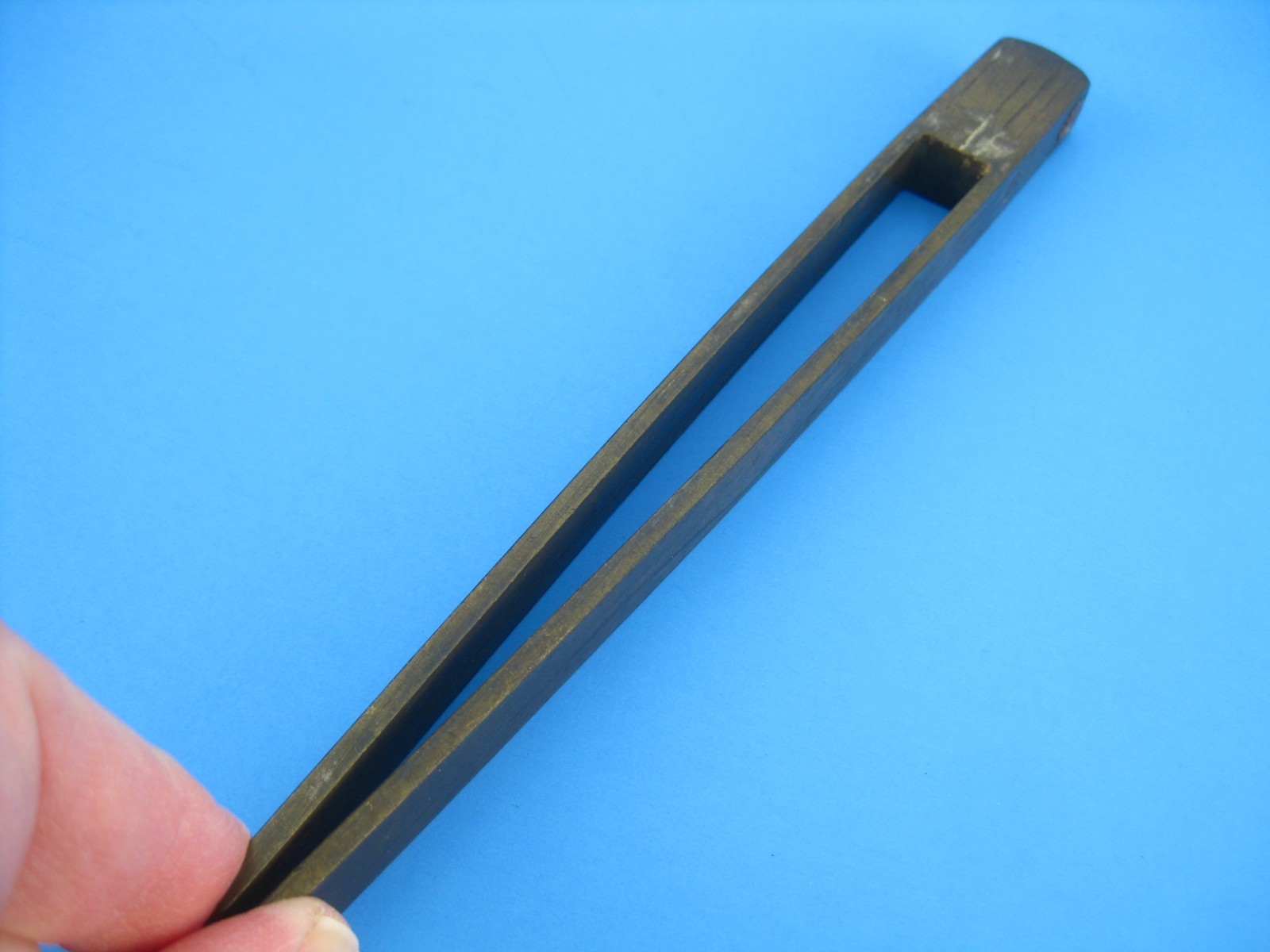 Mystery Tool – 8″ Brass or Bronze Tongs Handmade Homemade Vintage Unknown Use