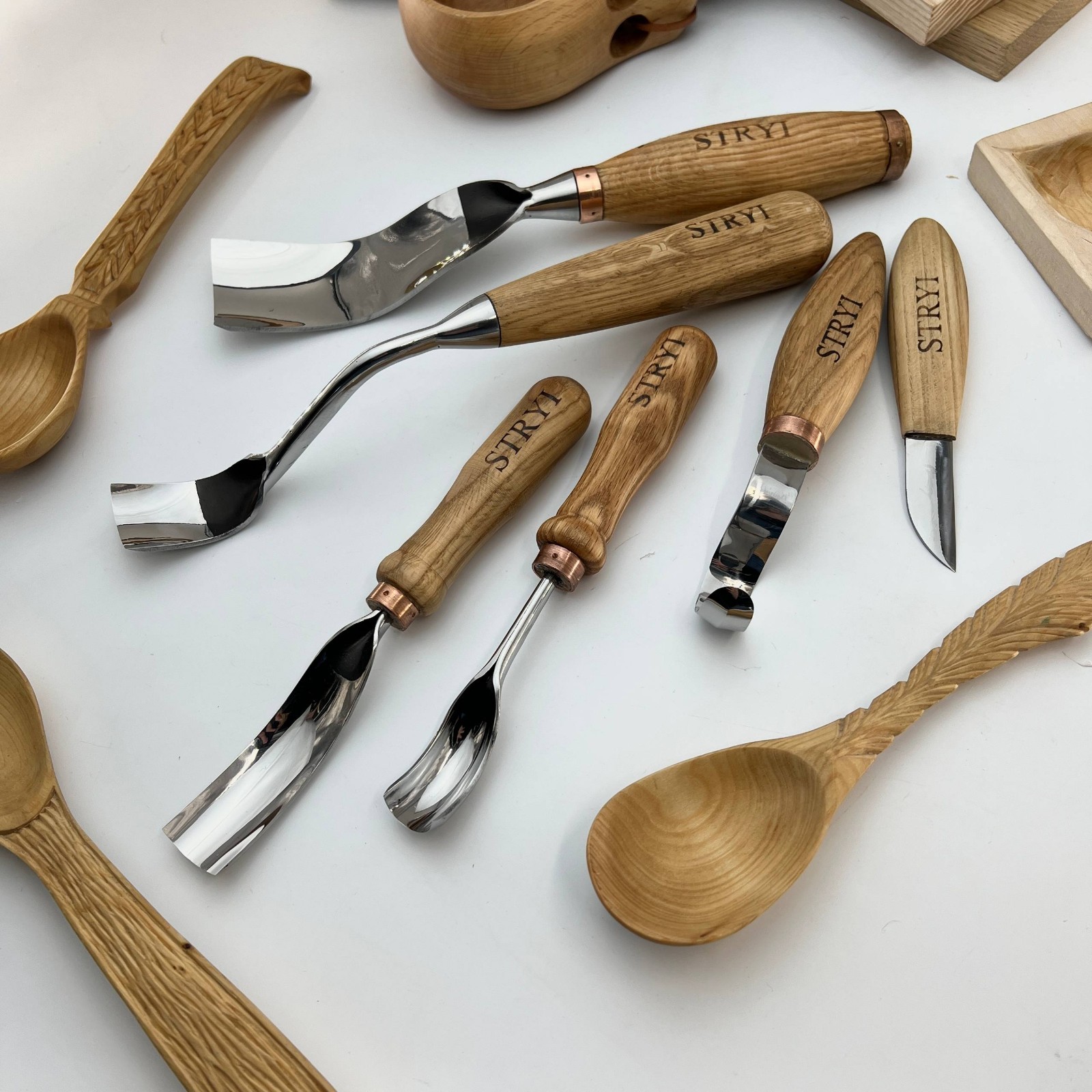 Bowl carving kit 6 pcs STRYI Profi, Bowl Gouges set, Spoon carving tools