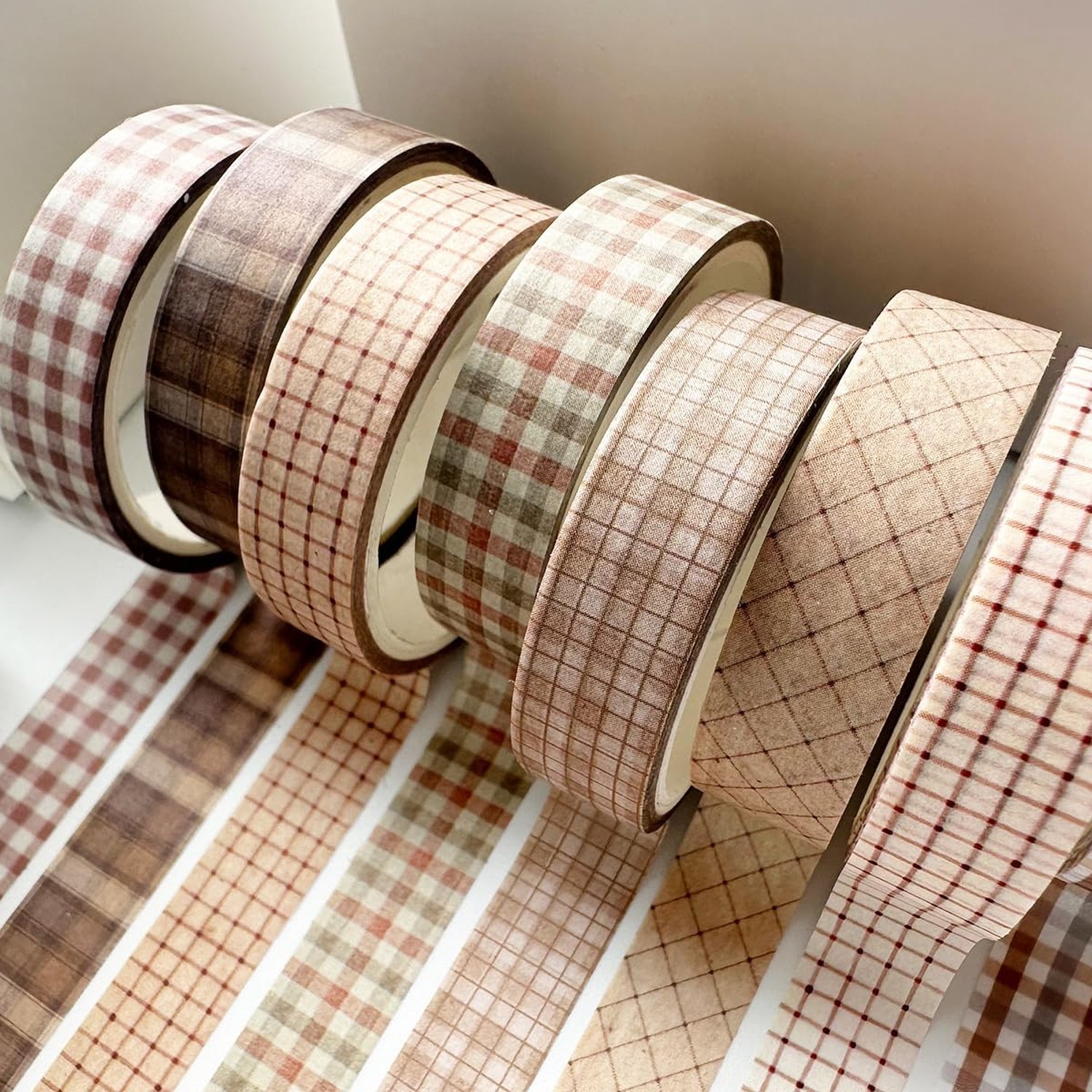 Vintage Washi Tape Set 8 Rolls Thin Retro Decorative Antique Patterns Masking…