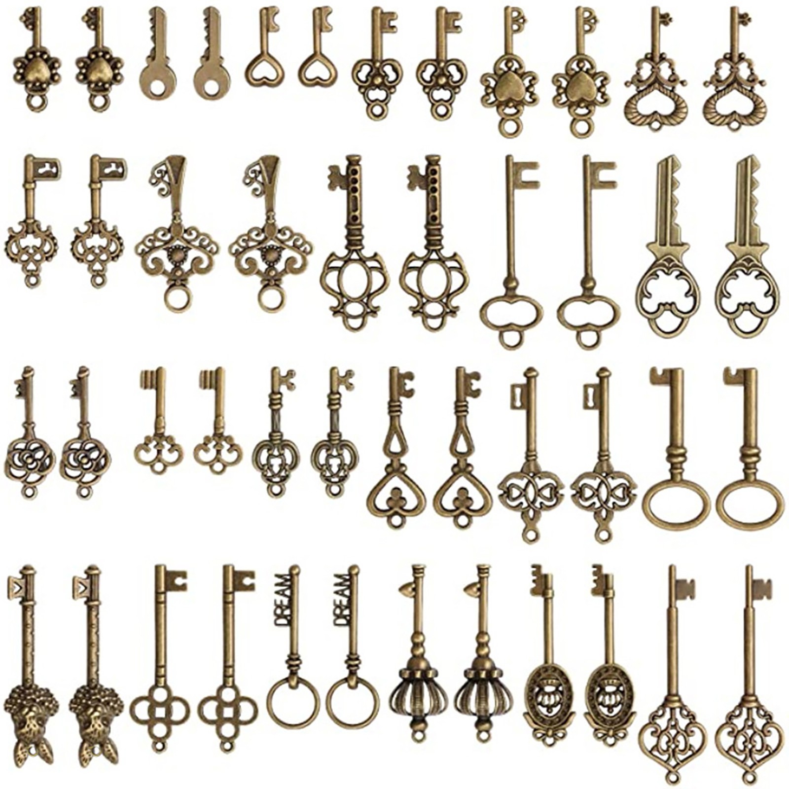 Wholesale Old Vintage Antique Skeleton Keys Necklace Pendant Bronze DIY Retro