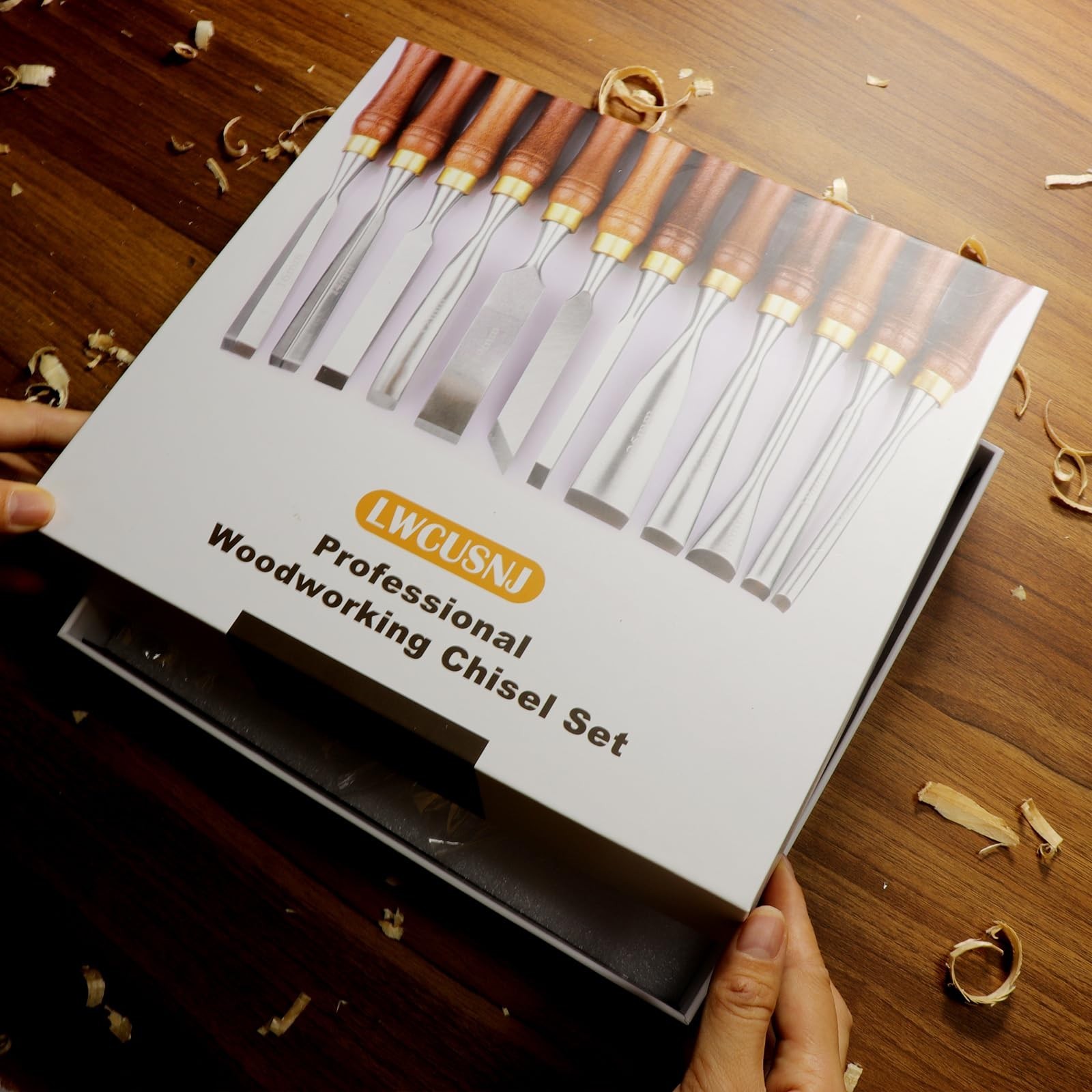12-Piece Wood Carving Chisel Set – CR-V 60 Steel Multi-Shape Edge Gouges Carv…