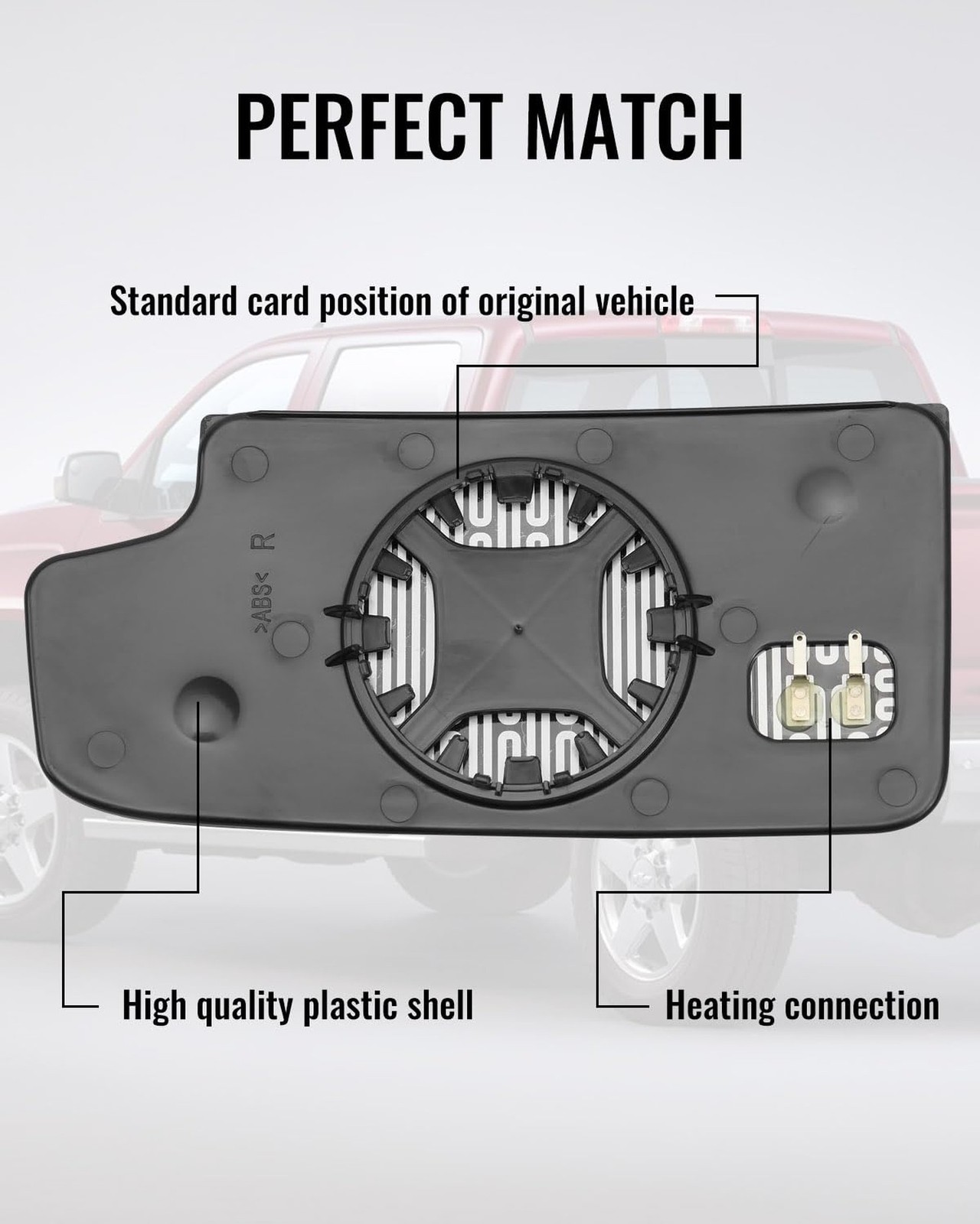Passenger Side Lower Heated Mirror GlassFit for Chevy Silverado GMC Sierra 15…