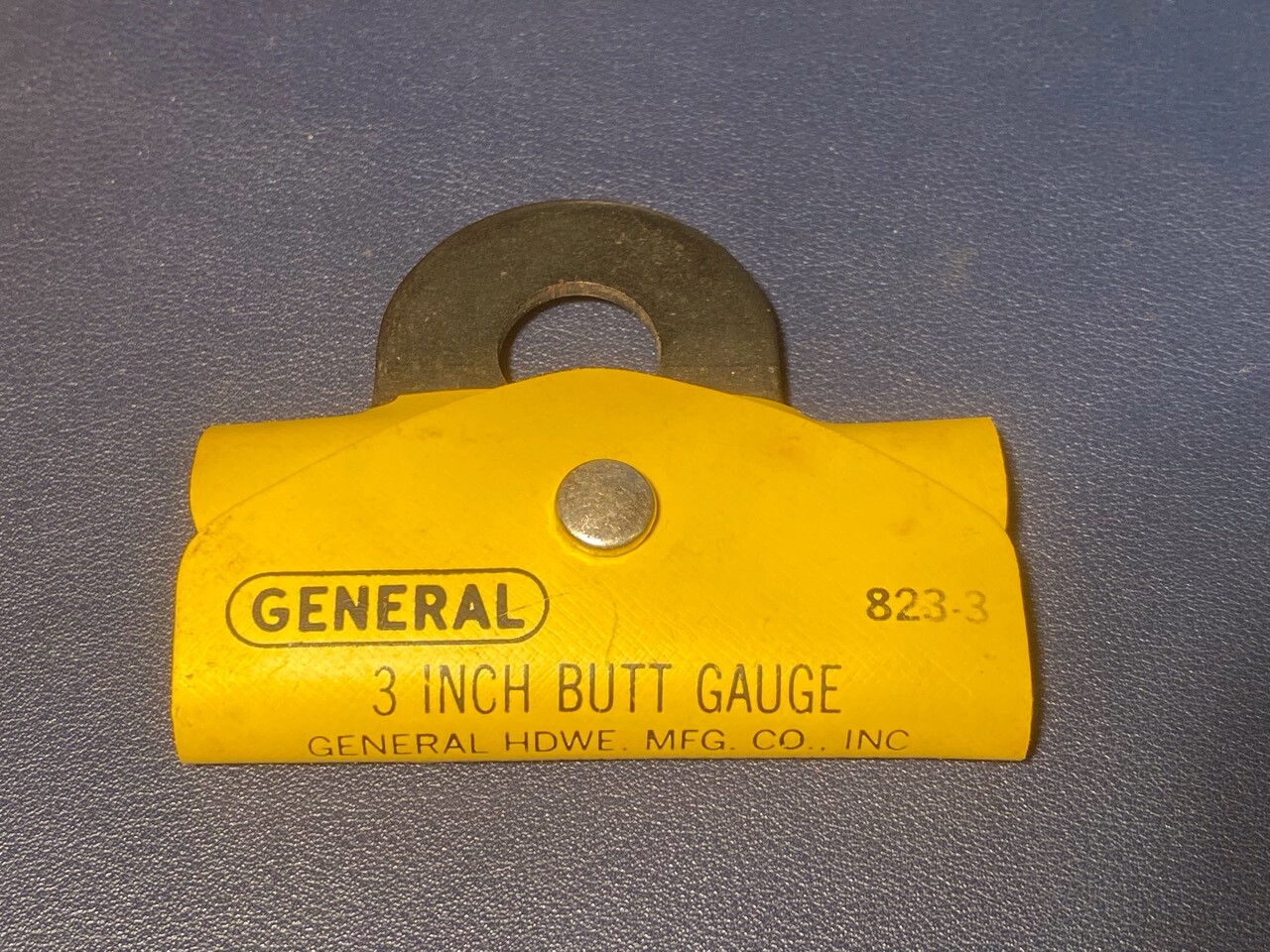 Vintage Heavy General HDWE. No.823-3” Jiffy Butt Gauge & Case NYC USA