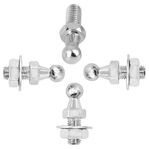 4pcs10mm Ball Studs Gas Spring Strut End Fittings M8 Fitting M8 4pcs Silver