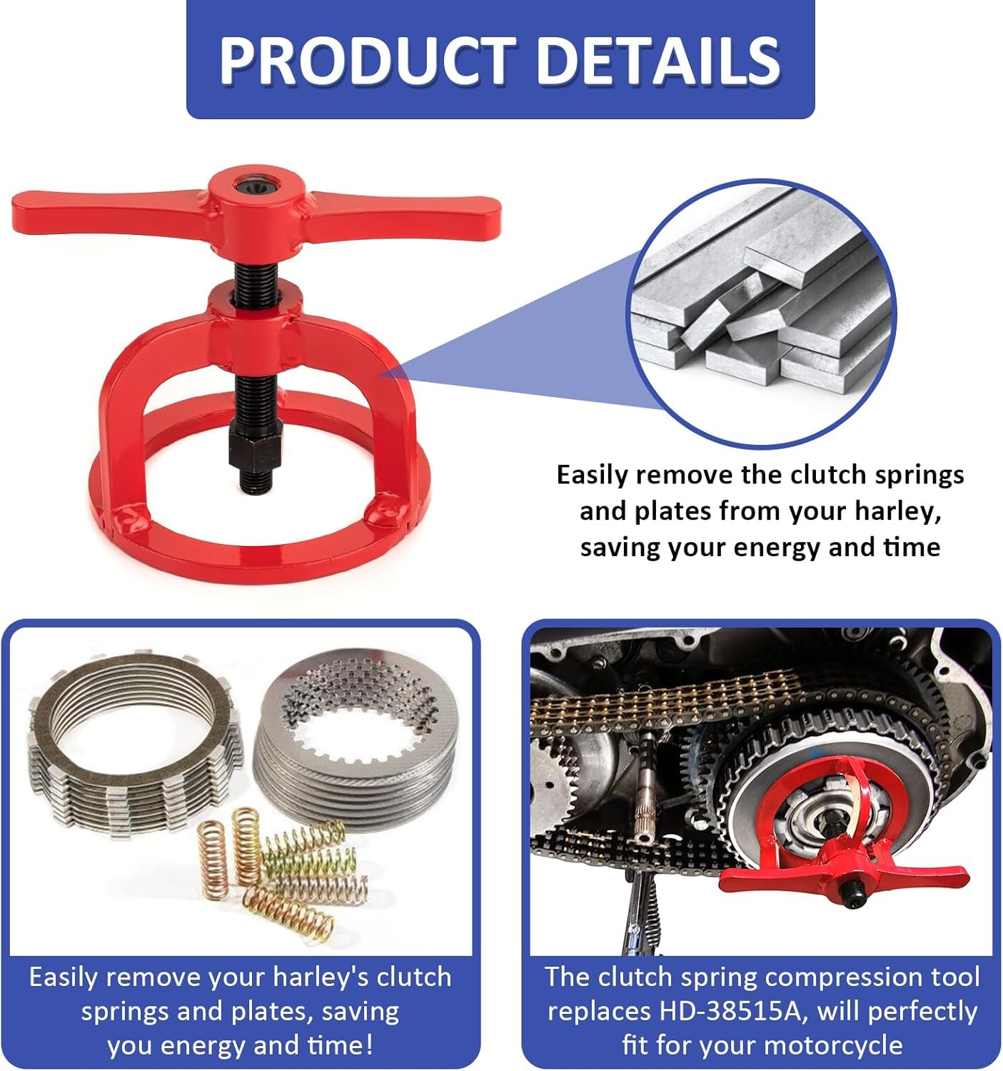 Clutch Spring Compressor Compression Tool Compatible with Harley Evo