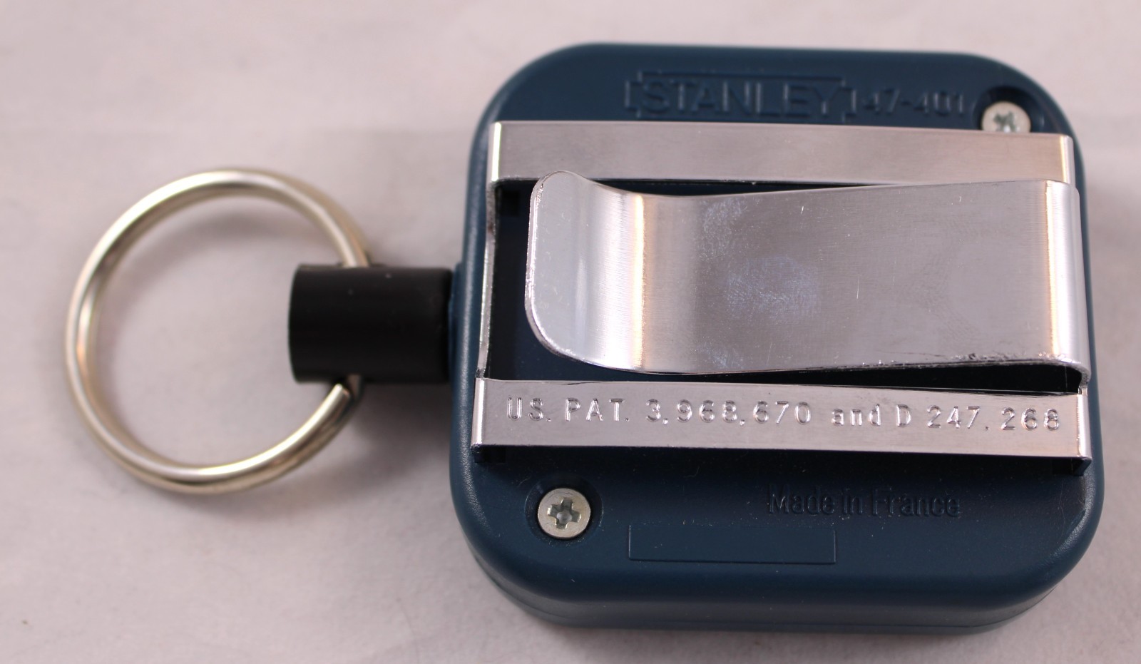 Vtg. STANLEY 47-401 Key Keeper Retractable Key Ring Belt Loop/Pocket Clip