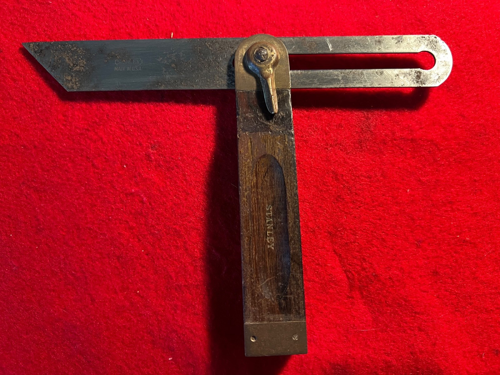 Vintage Stanley No.25 Sliding T Bevel Gauge 8″ Rosewood & Brass Handle USA