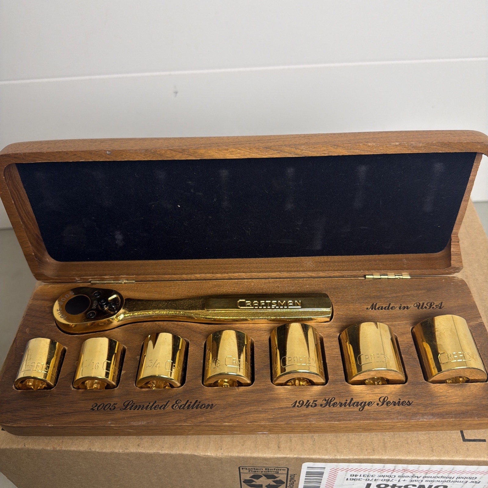 Craftsman Gold plated Ratchet Socket set 1945 2005 Heritage series USA – Rare