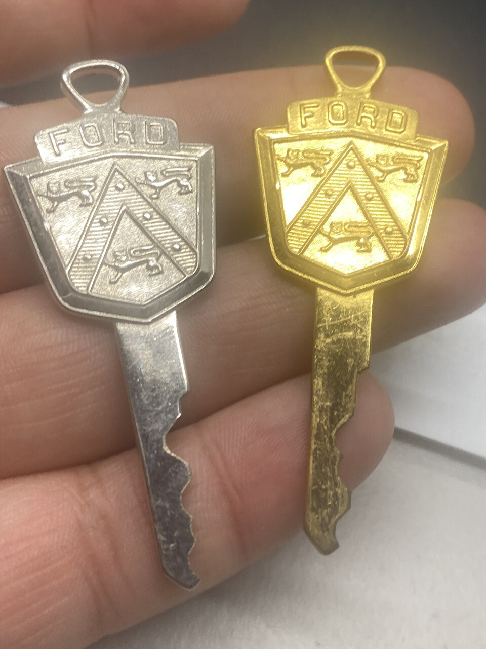 Vintage two ford keys gold tone silver tone