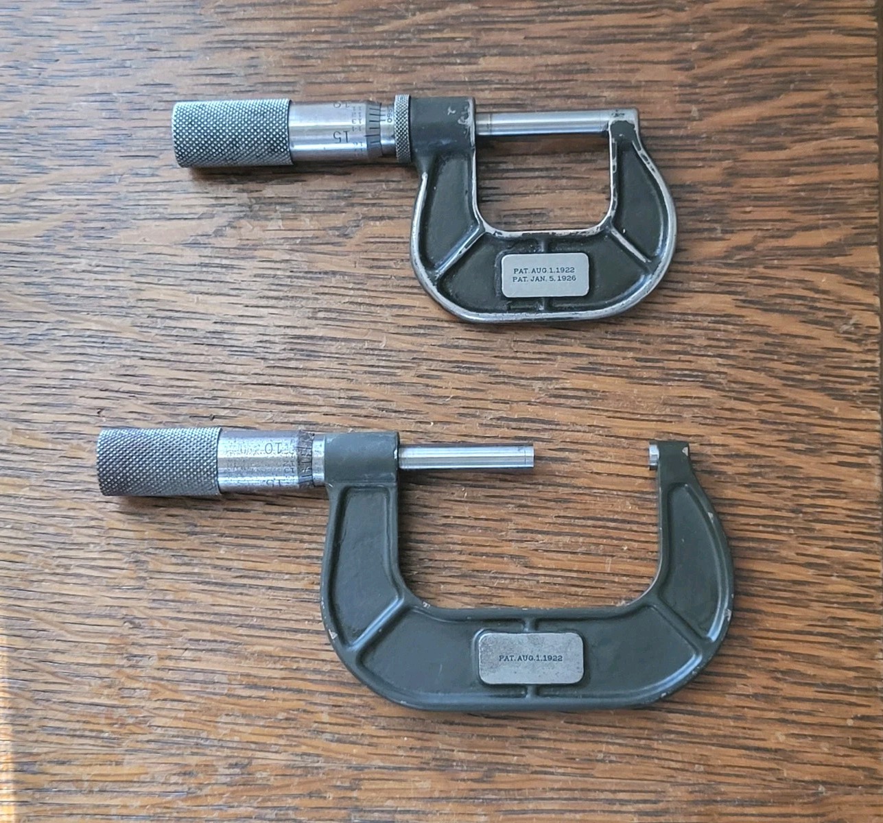(2) Lufkin Rule Outside Micrometers – No. 1821 V (0-1″) & No. 1812 (1-2″) USA