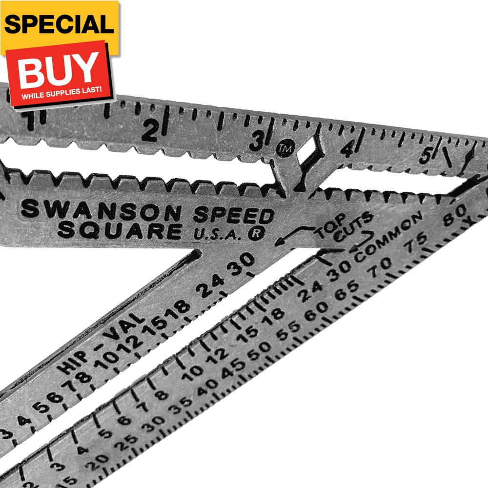 Swanson Tool Co S0100 Pro Carpenters Construction Aluminium Speed Square