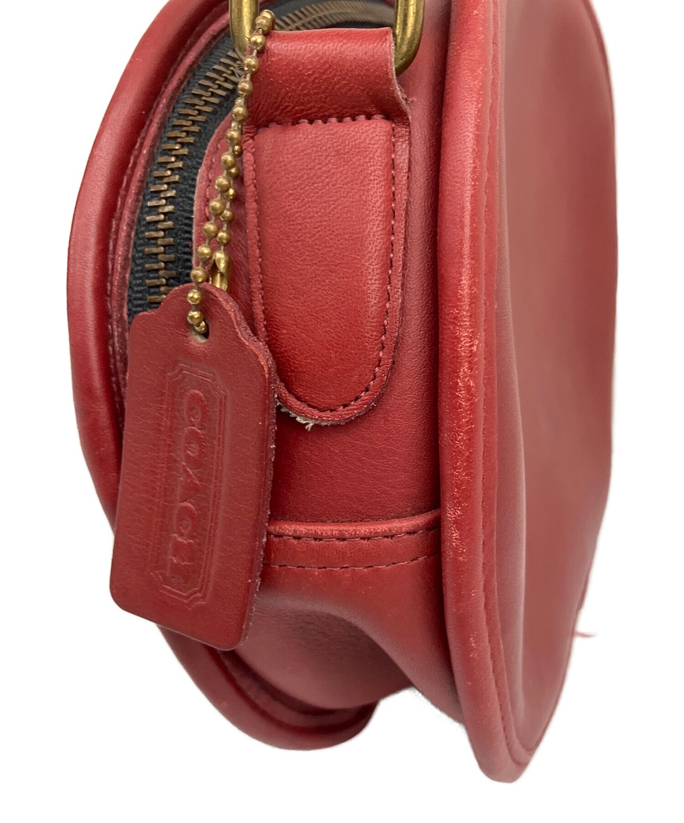 COACH Shoulder Bag 9901 Red 19cm x 22.2cm x 6cm Used