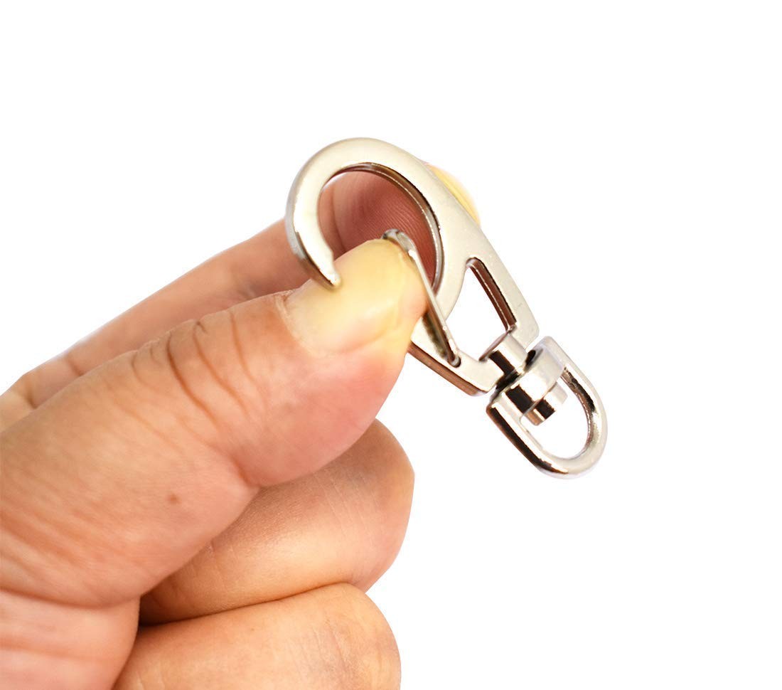 Bytiyar 10 PCS 1.65 inch Small Metal 10 pcs, 8mm(Rotating D-ring)_Silver