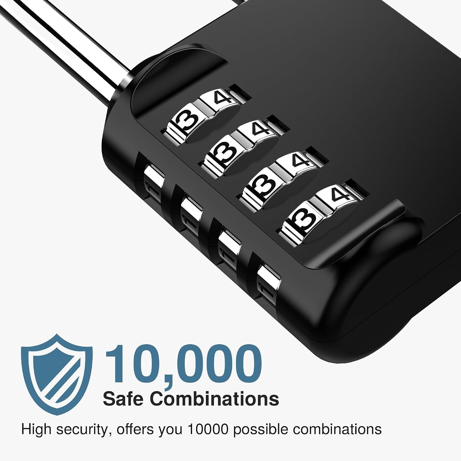Waterproof 4 Digit Outdoor Combination Lock 2.6 Inch Shackle Black 2 Pack