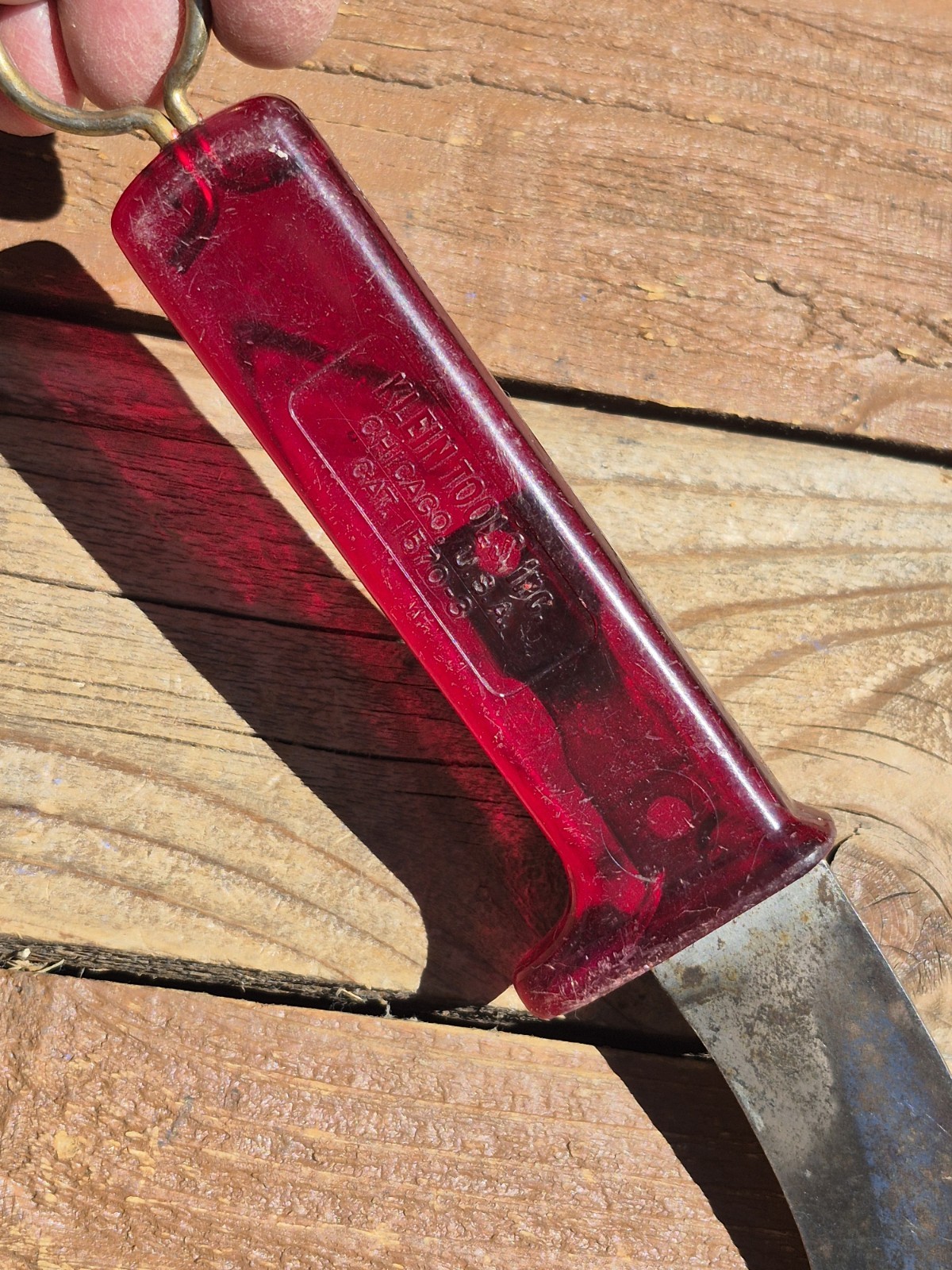 Vintage Klein Tools Inc. 1570-30 Lineman Cable Skinners Red Handle Chicago USA