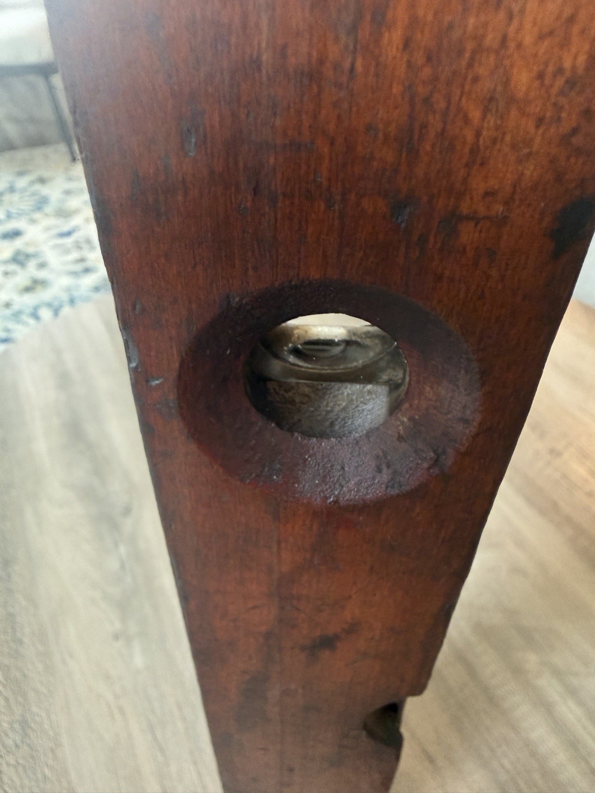 Antique 16″ Wooden Spirit Level Cherry/Mahogany & Brass – 19th Century Stanley?