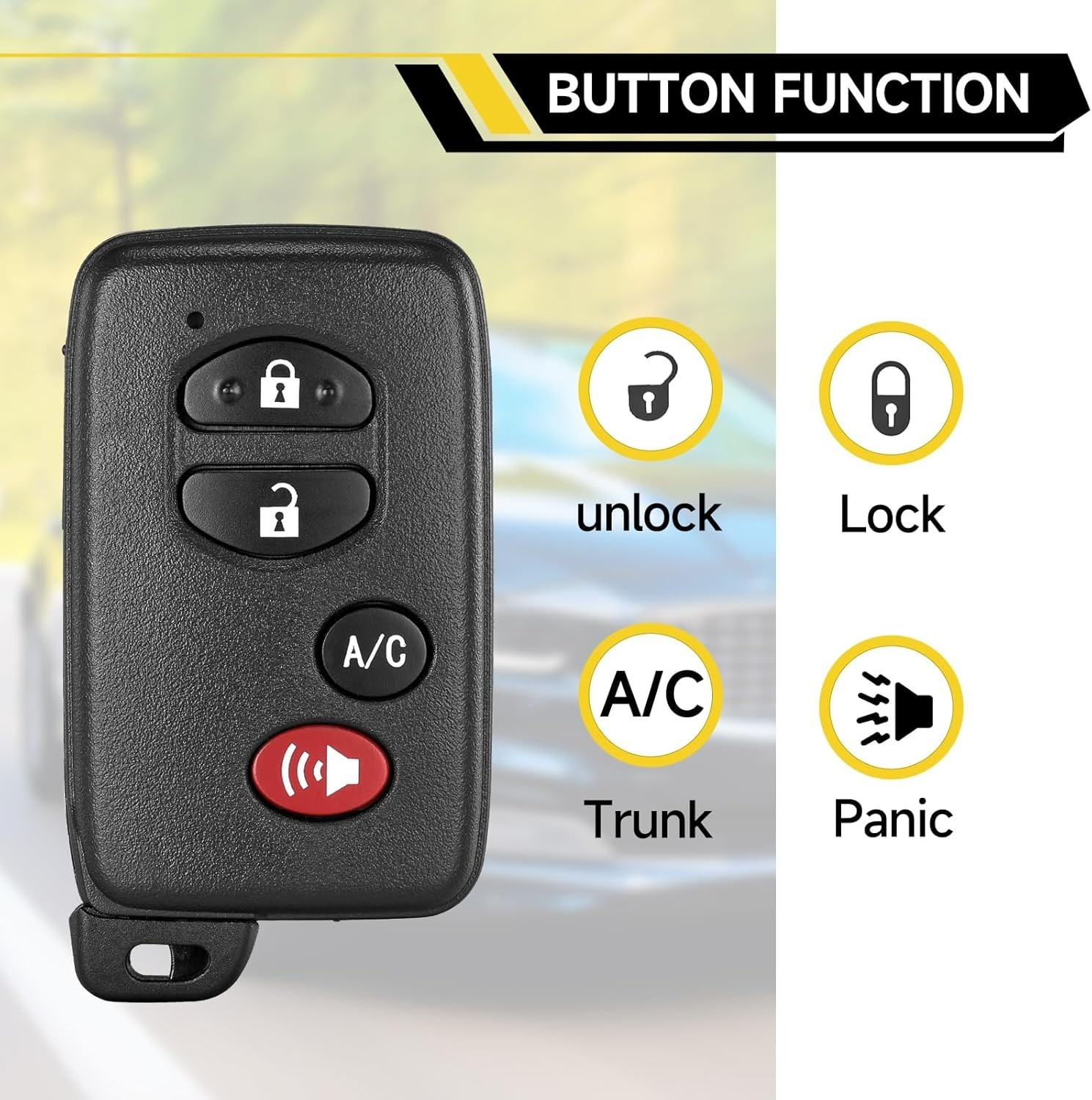 Key Fob Replacement Fits for Toyota Prius 2010 2011 2012 2013 2014 2015 Smart…