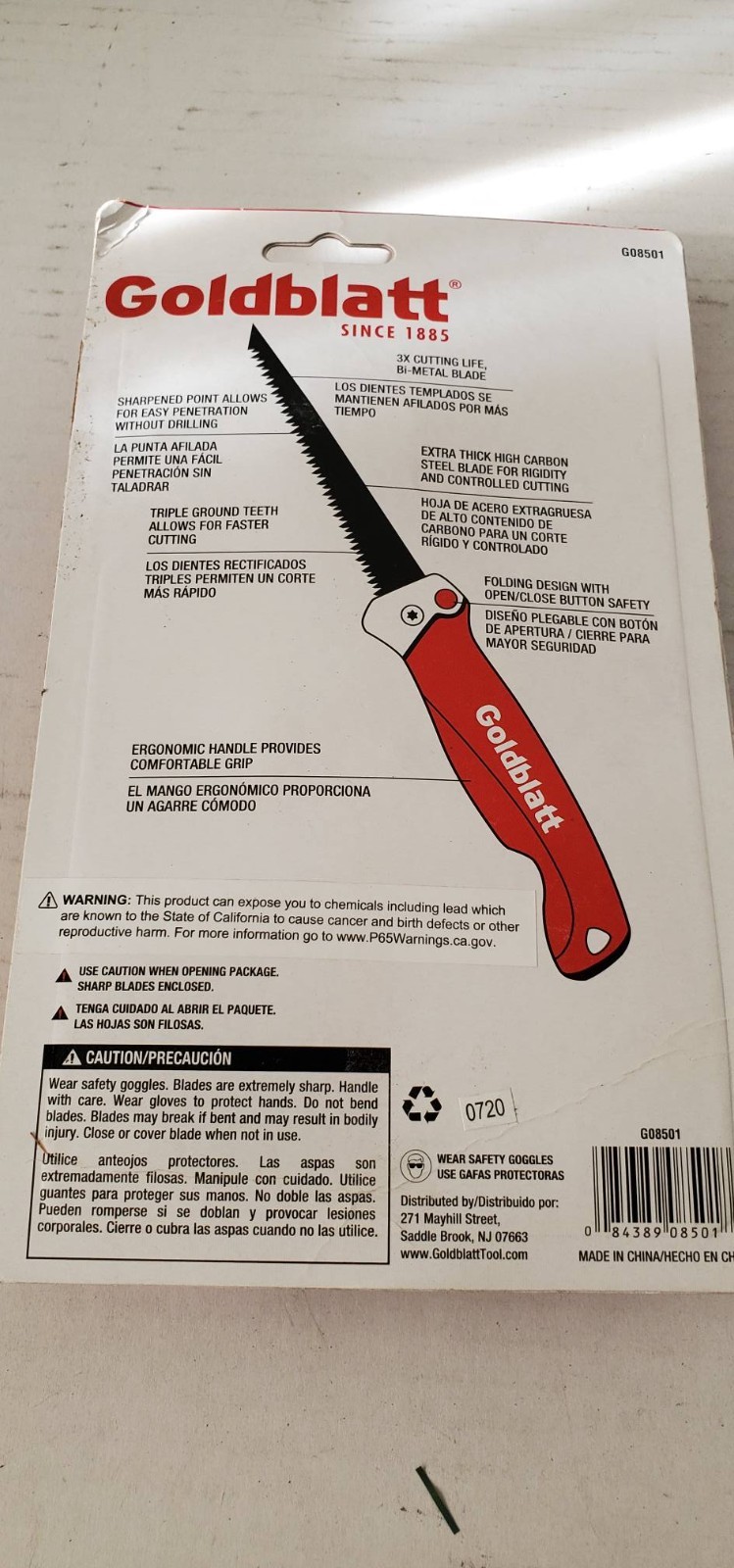 Goldblatt 6″ Folding Drywall Saw Jab Saw Hand Saw Soft Grip Handle Shtrk Saw NIB