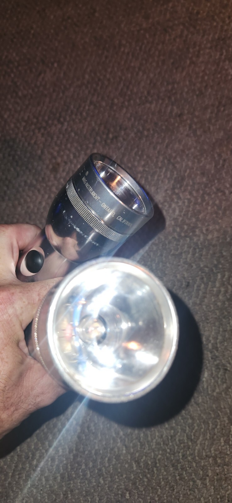 Lot of 2 VTG Silver Mag Lite Maglite Mag Light Flashlight Silver For Parts