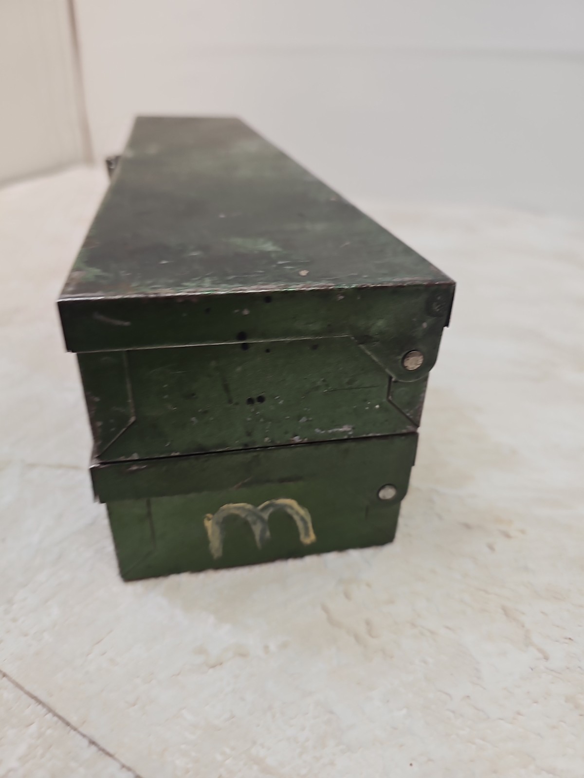 VTG S-K Tools 17″ Green Metal Socket Ratchet Storage empty box 2″