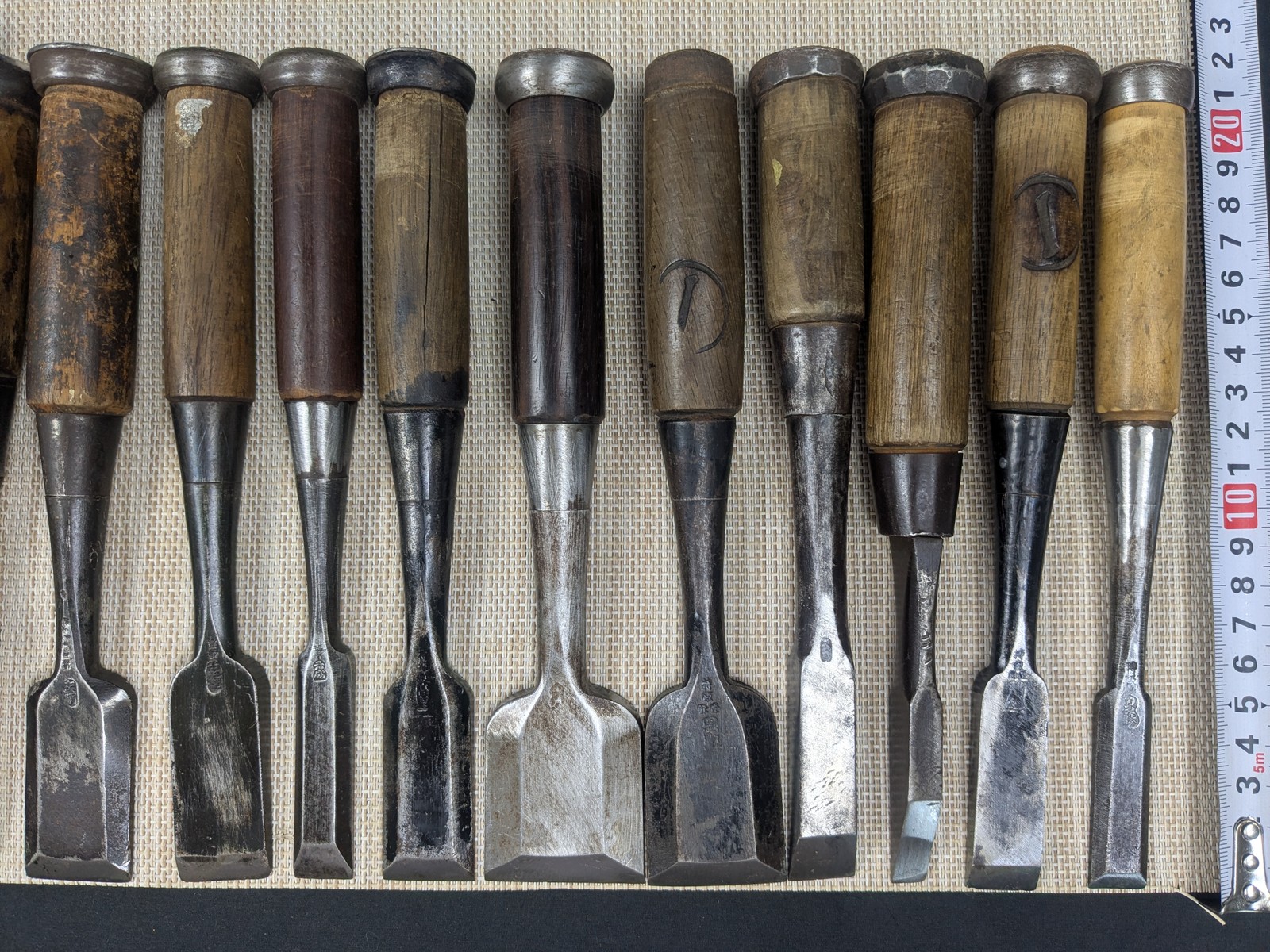 Japanese Chisel Nomi Carpenter Tool Set of 50 Hand Tool wood working