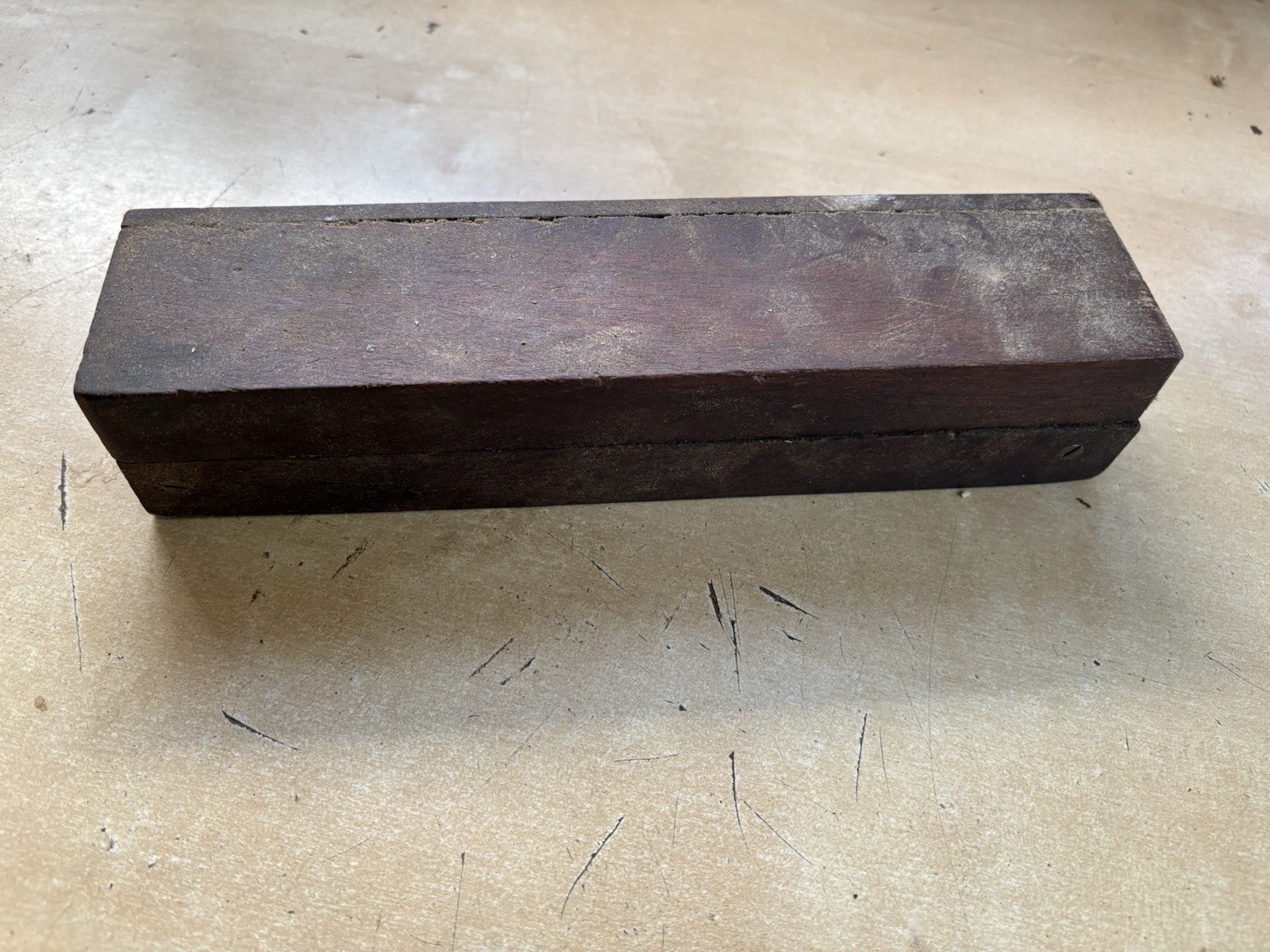 Vintage- Wet / Oil Honing Sharpening Stone In Wooden Box 8”