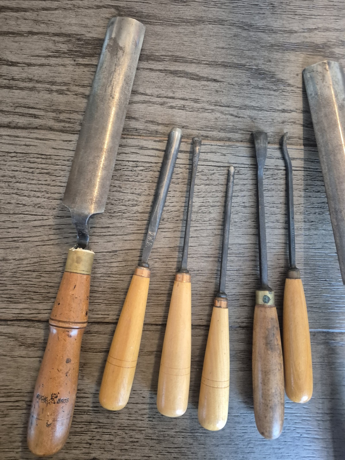 Lot Of 14 Wood Carving Tools Buck Bros