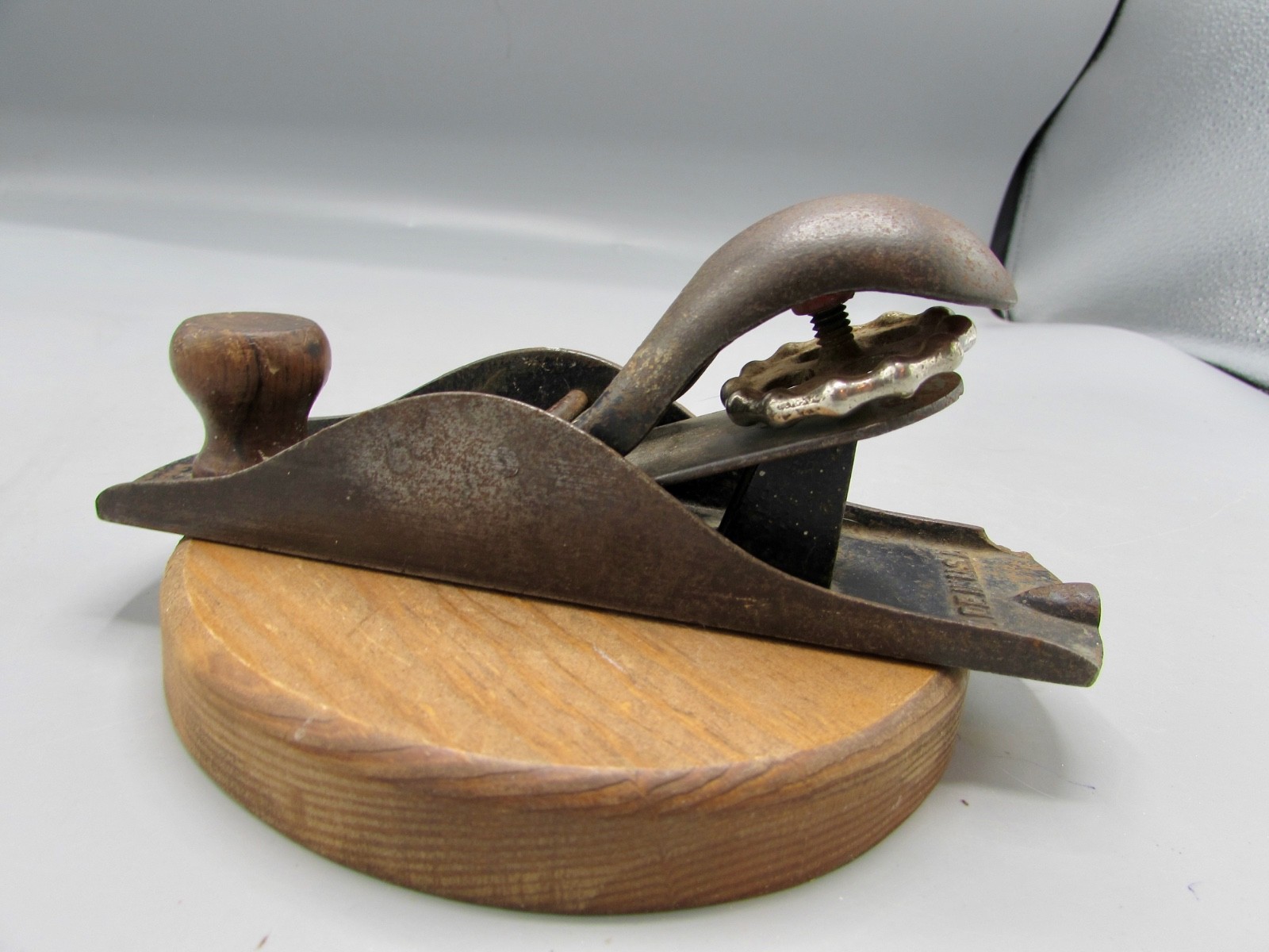 VTG Stanley No. 110 Small Wood Block Plane Cast Iron Body Wooden Front Unmarked