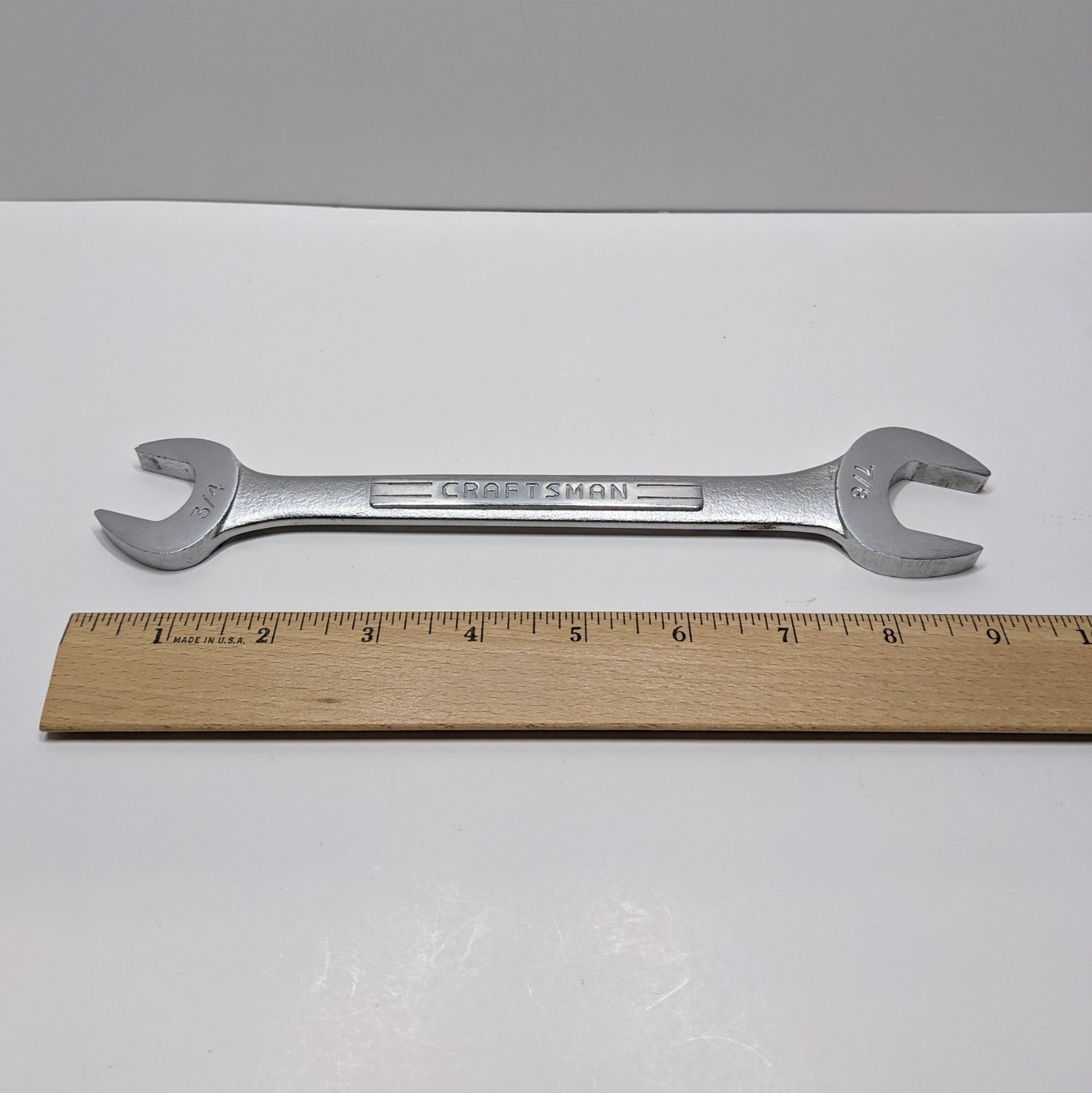 Vintage USA Made CRAFTSMAN -V- Double Open End 3/4″ x 7/8″ Wrench 44584 – 9.25″