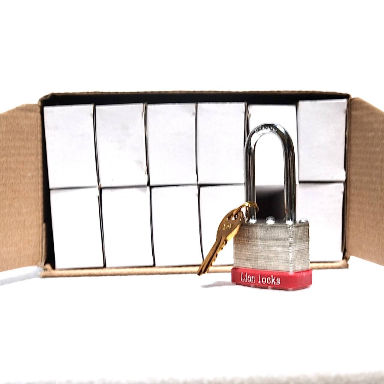 Lion Locks 12 Keyed-Alike Padlocks w/ 2” Long Shackle, 24 Keys, Hardened Stee…