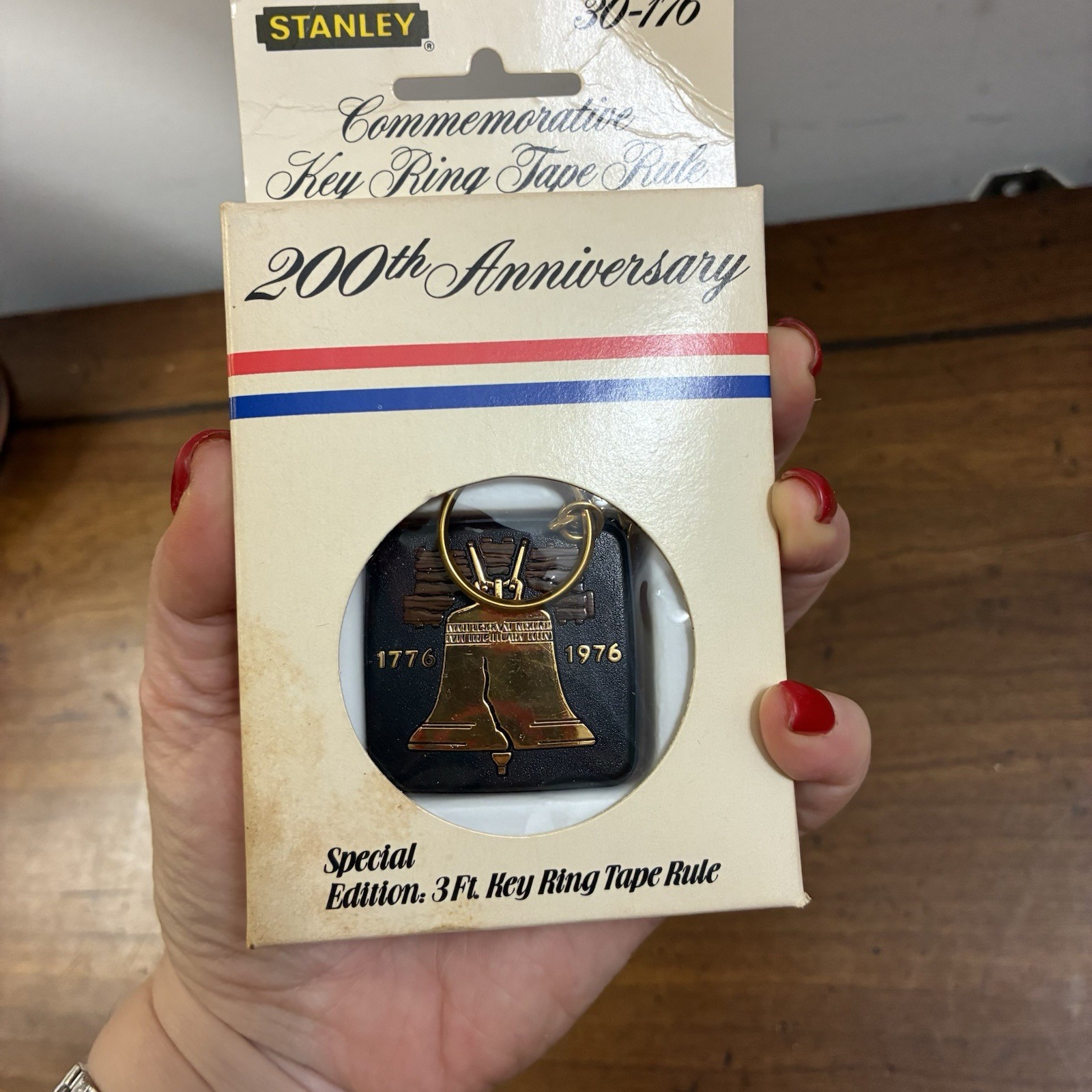 VINTAGE Stanley 200th Anniversary Liberty Bell 3′ Tape Rule w/ Key Ring NIB
