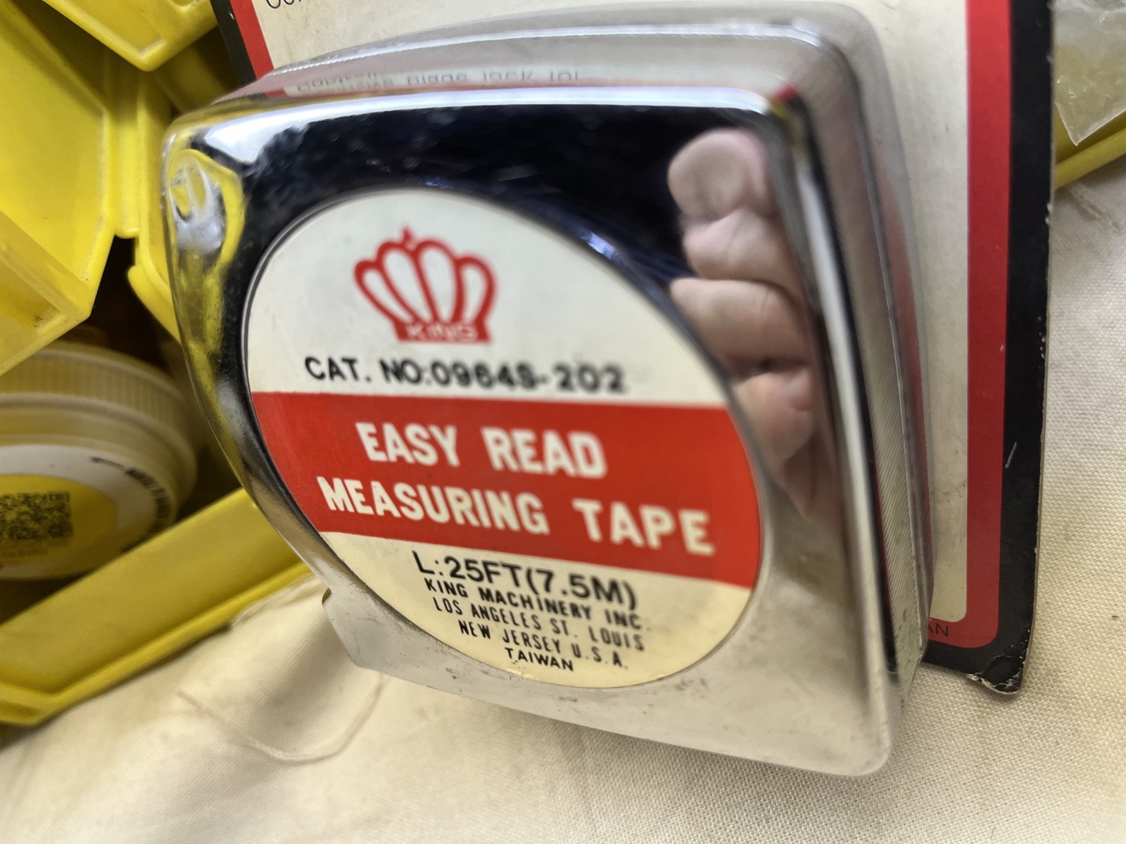 Vintage 25 ft. measuring tape King Machinery Nos late70s/early 80s era nice cond