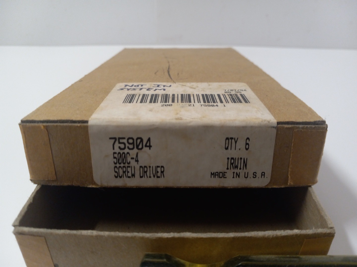 NOS Vintage Irwin USA 500-C-4 Factory Case Flathead Screwdrivers 1990s