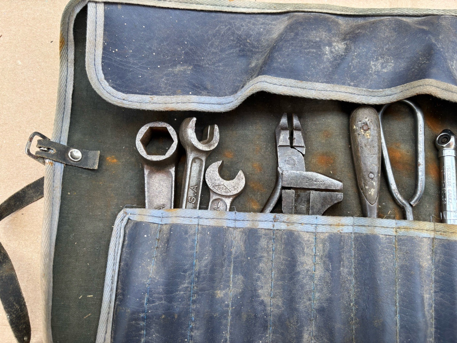 BSA, Vintage Motorcycle Toolkit In Old Tool Roll,