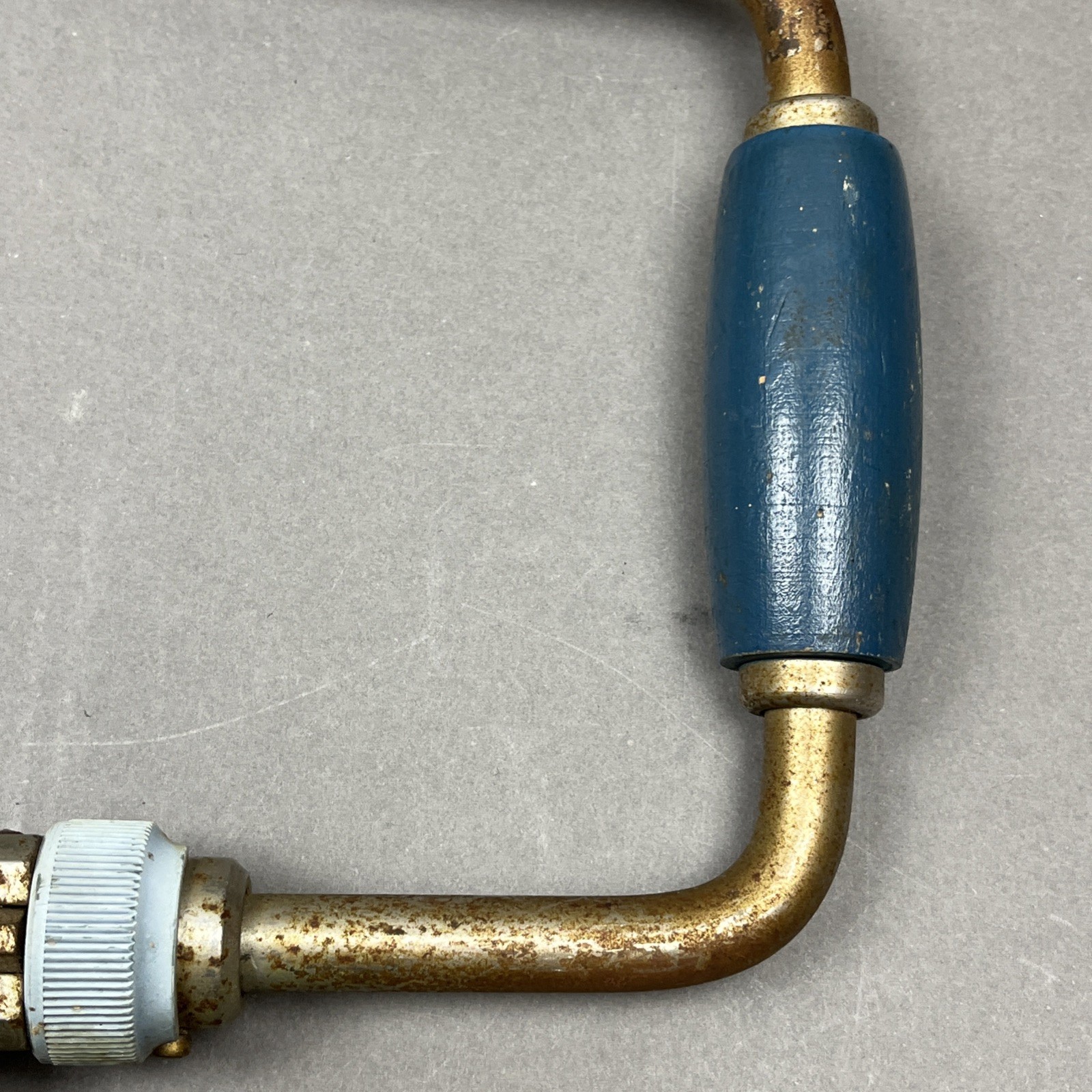 Vintage STANLEY Handyman Bit Brace Hand Drill No H1253A Made in USA – Blue Wood
