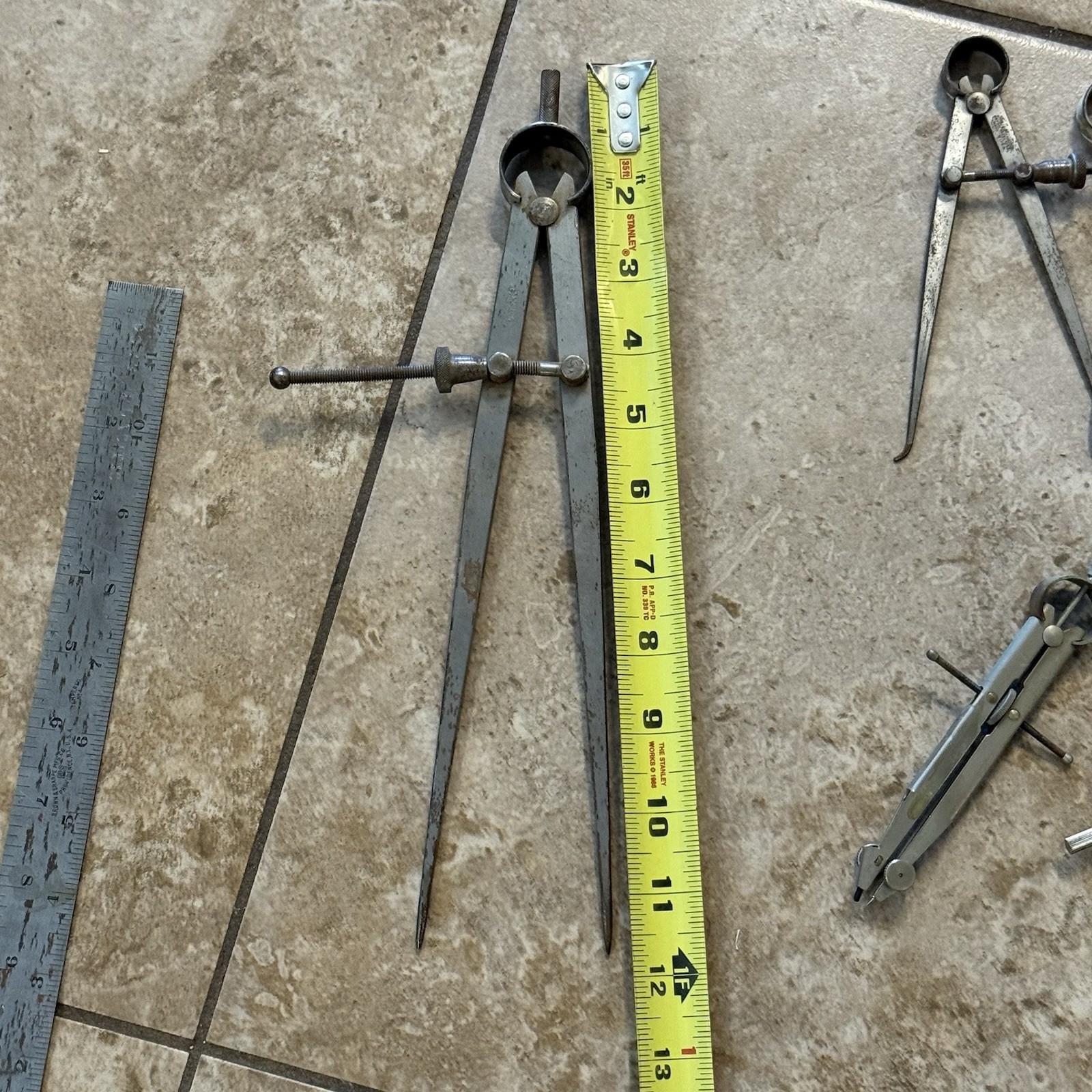 VTG Lufkin Starrett Rule Round-Leg Machinsts Spring Dividers – 11.75” Bundle Set