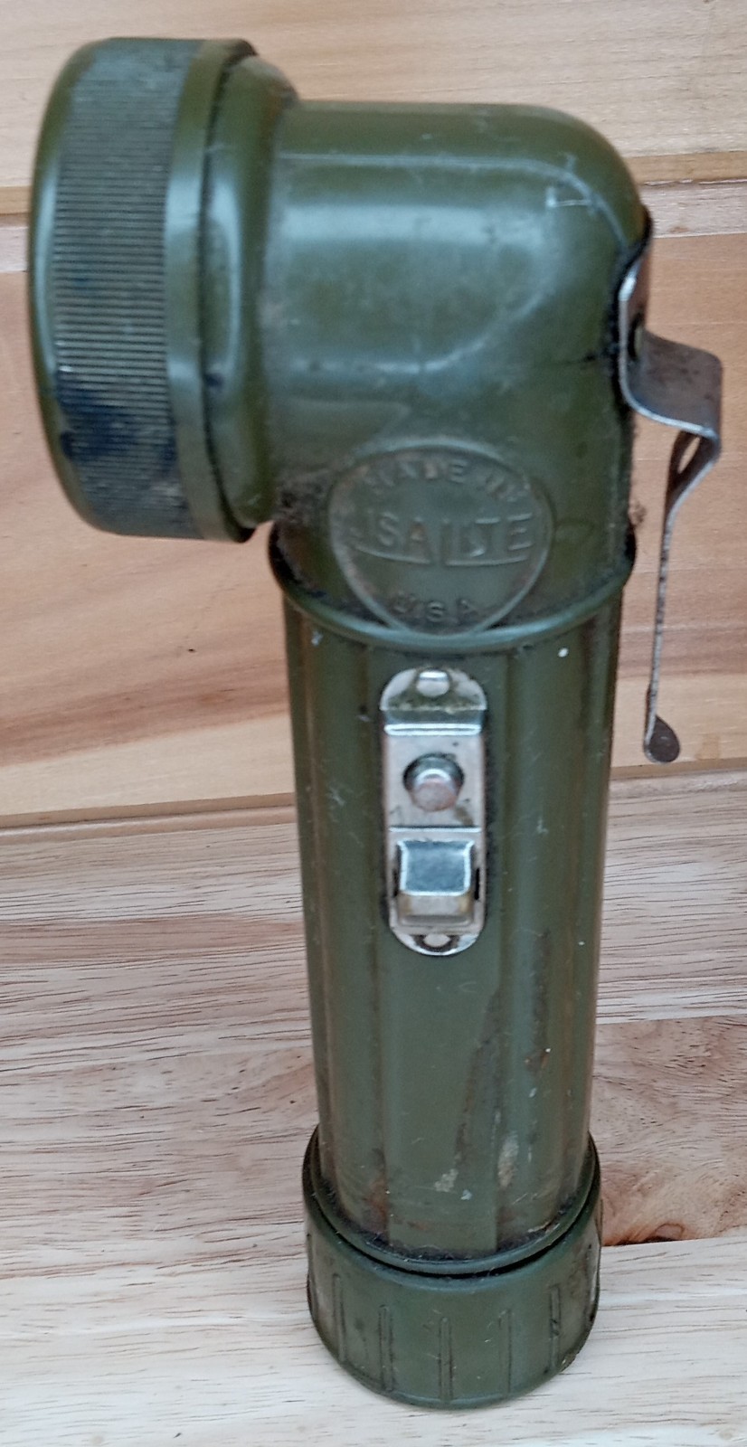 Vintage USALite 90° Green Flashlight New York USA – Dirty Needs Cleaning