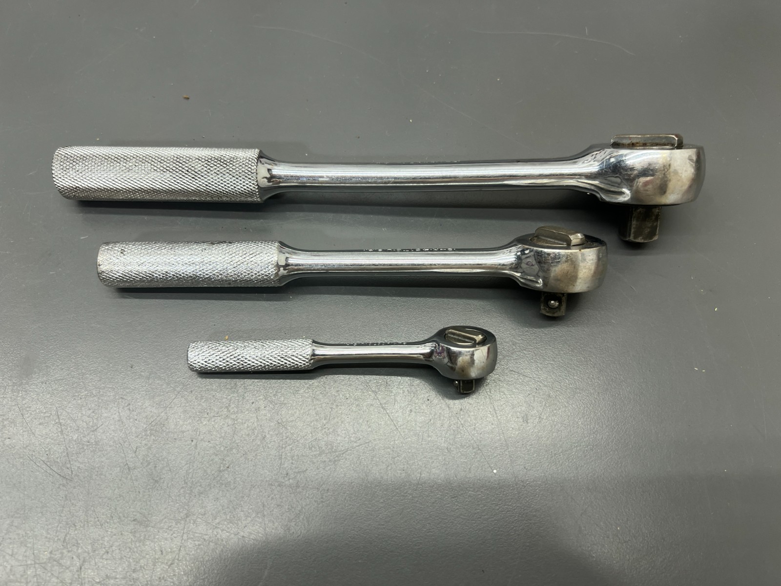 (v) VINTAGE SK S-K RATCHET SET 1/2″ 3/8″ 1/4″ DRIVE – MADE IN USA