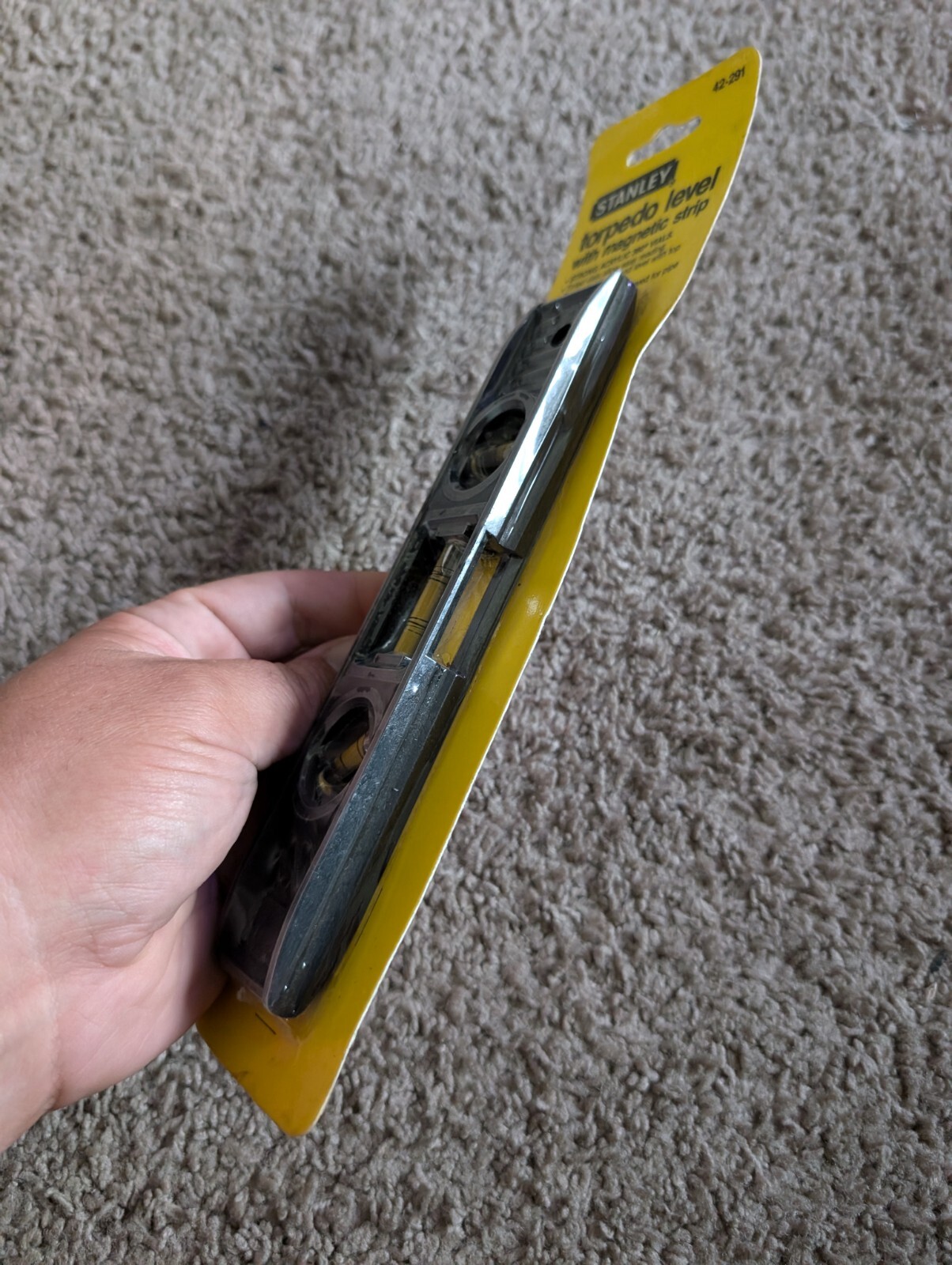 Vintage 1991 STANLEY 42-291 USA 8″ Magnetic strip Torpedo Level
