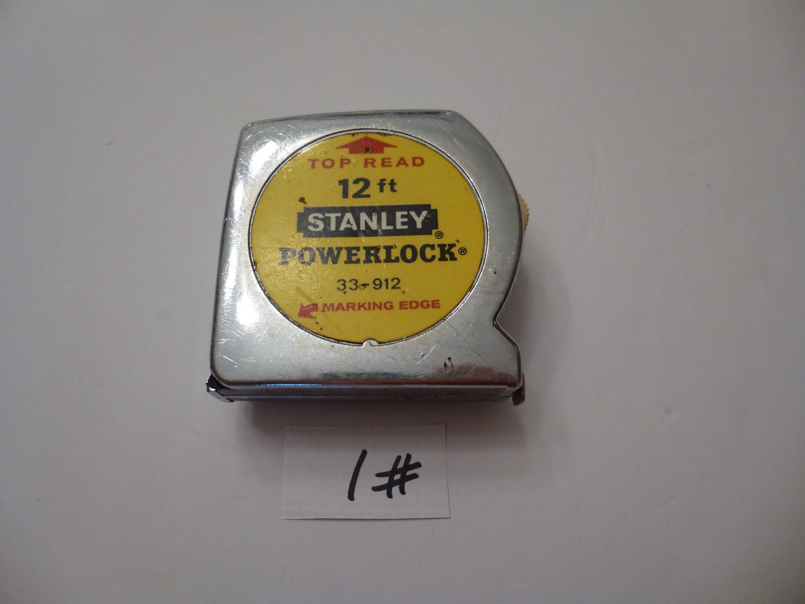Vintage Stanley 33-912 Top Read 12 ft Powerlock Tape Measure USA Belt Clip #1