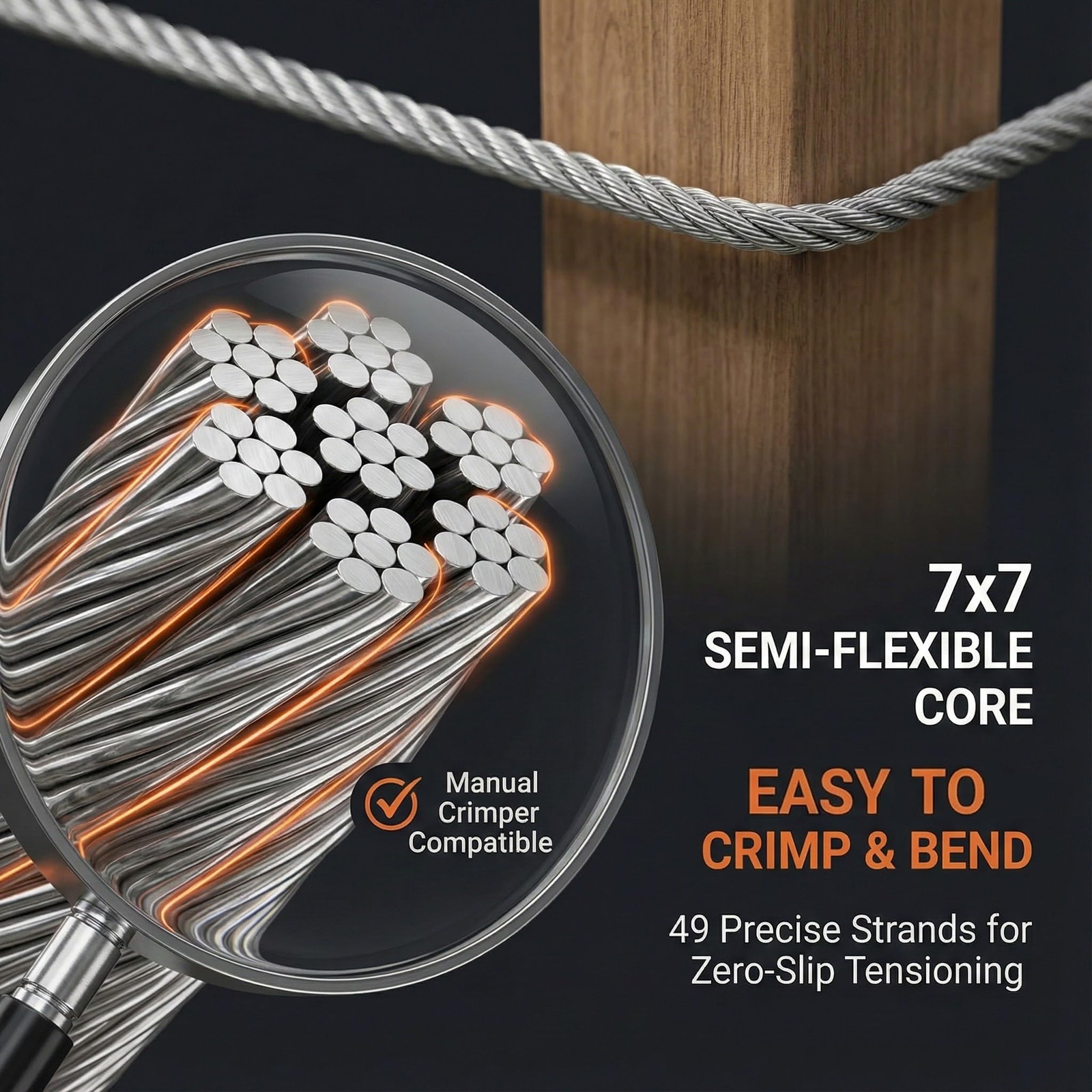 RECTOO 100FT 1/8″ T316 Stainless Steel Cable with Cutter, 100 Feet, Silver