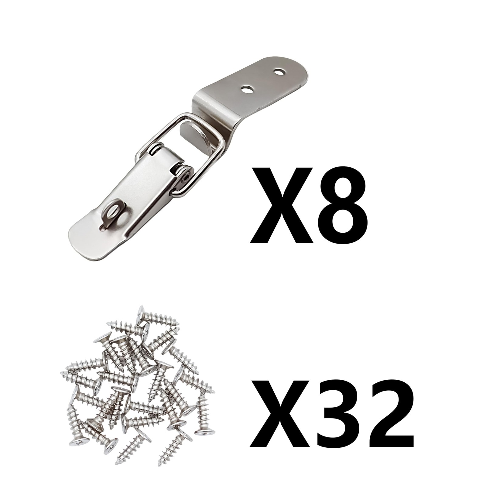 Lesnala 8 Pcs Stainless Steel 90 Degree Spring Toggle Silver-90 Degrees-8pcs